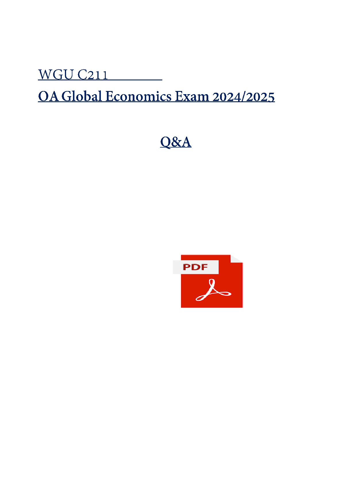 WGU C211 Global Economics OA Test Bank 2025/26 Verified Q&A IMG-1