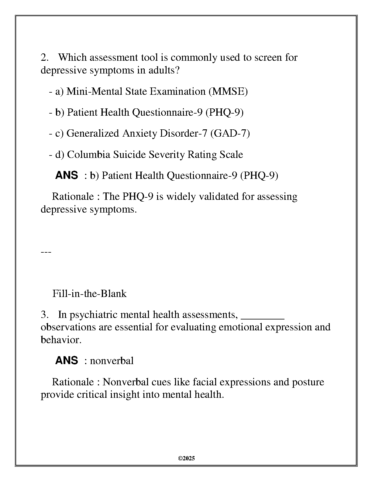 WGU NURS 6810 PMHNP Advanced Health Assessment Exam Prep