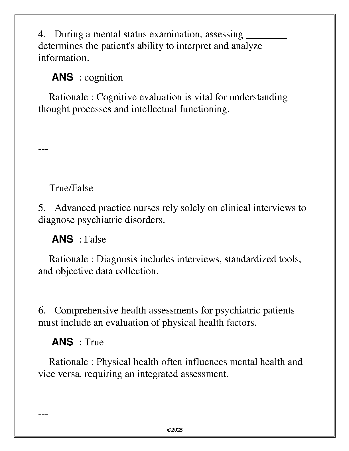 WGU NURS 6810 PMHNP Advanced Health Assessment Exam Prep IMG-3