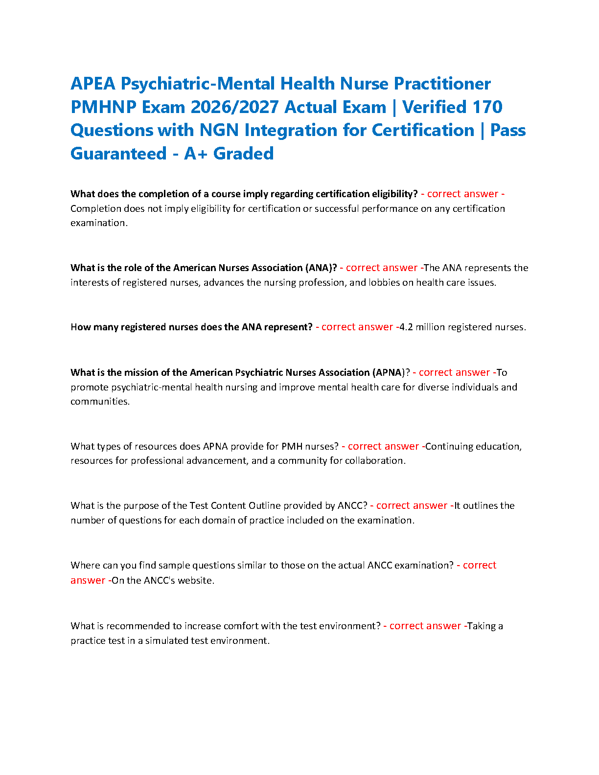 APEA PMHNP Exam Prep 2026: Verified Qs & NGN Strategy IMG-1