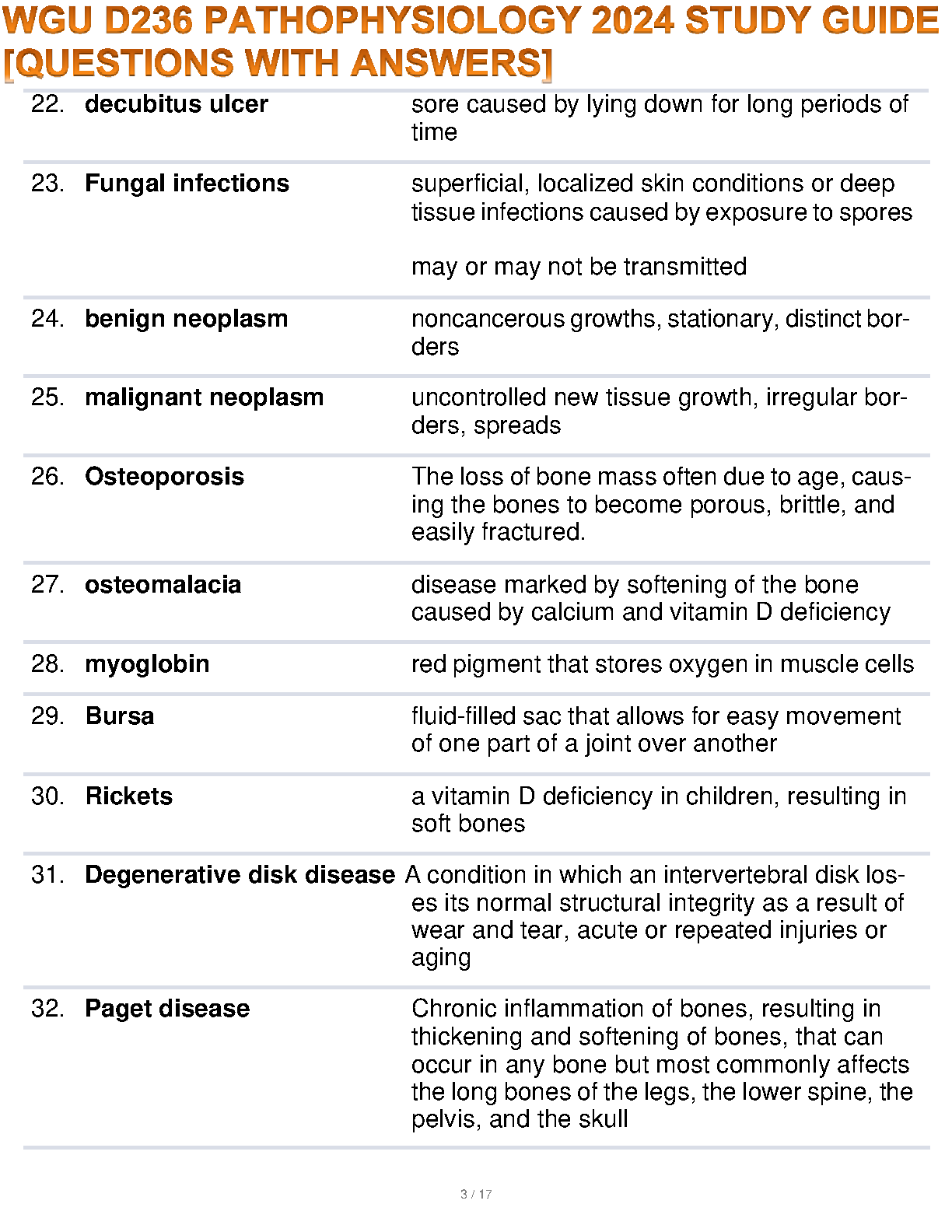 WGU D236 Pathophysiology 2024 Study Guide Q&A IMG-3