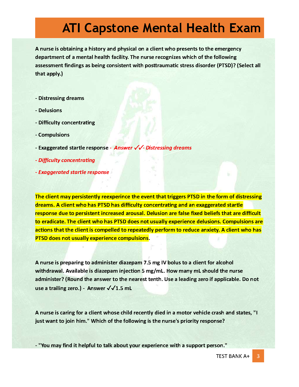 ATI Capstone Mental Health Exam Prep 2026/27 Questions & Answers IMG-3