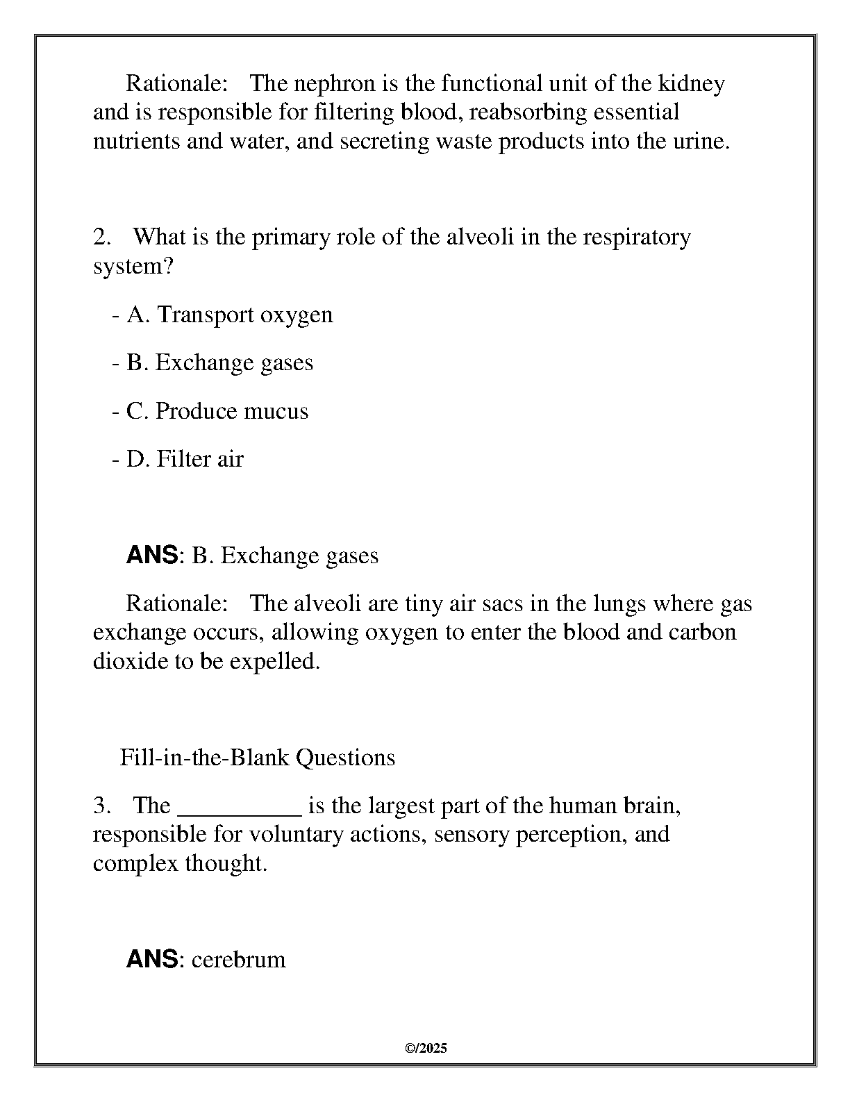 WGU SCIE 1012 Anatomy and Physiology II Final Exam 2025 Q&A