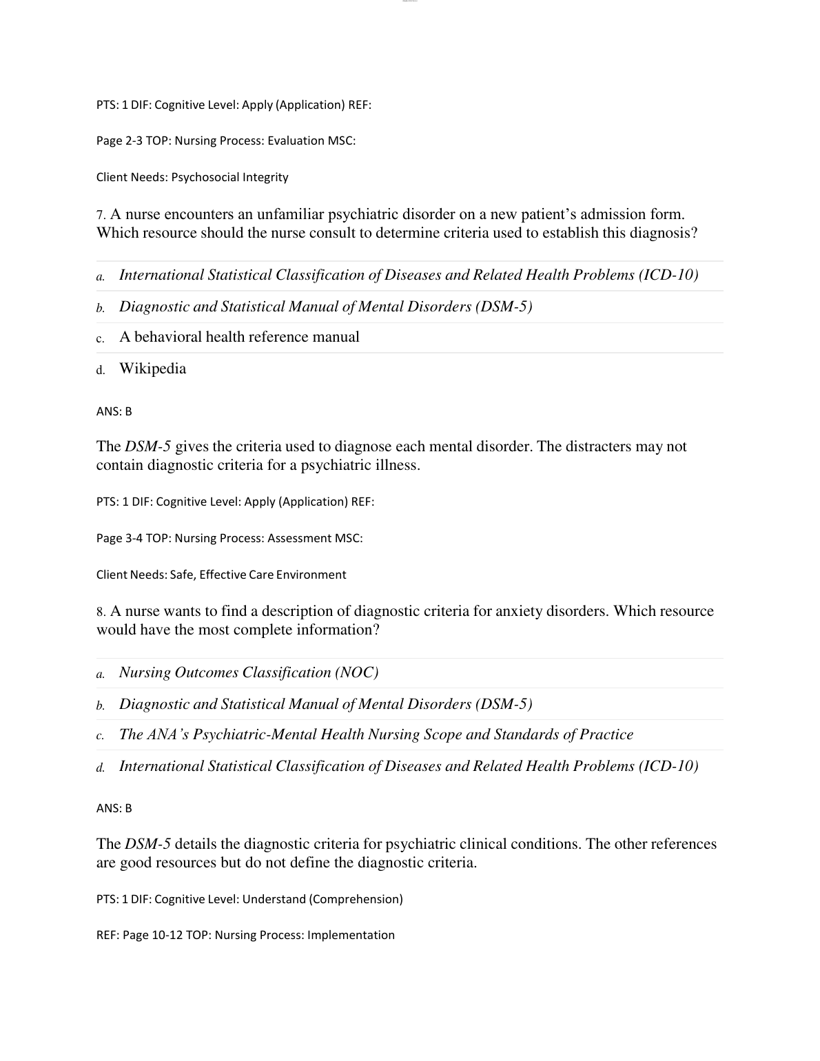 Mental Health Nursing Test Bank 2026/27 Morrison Vaivre IMG-3
