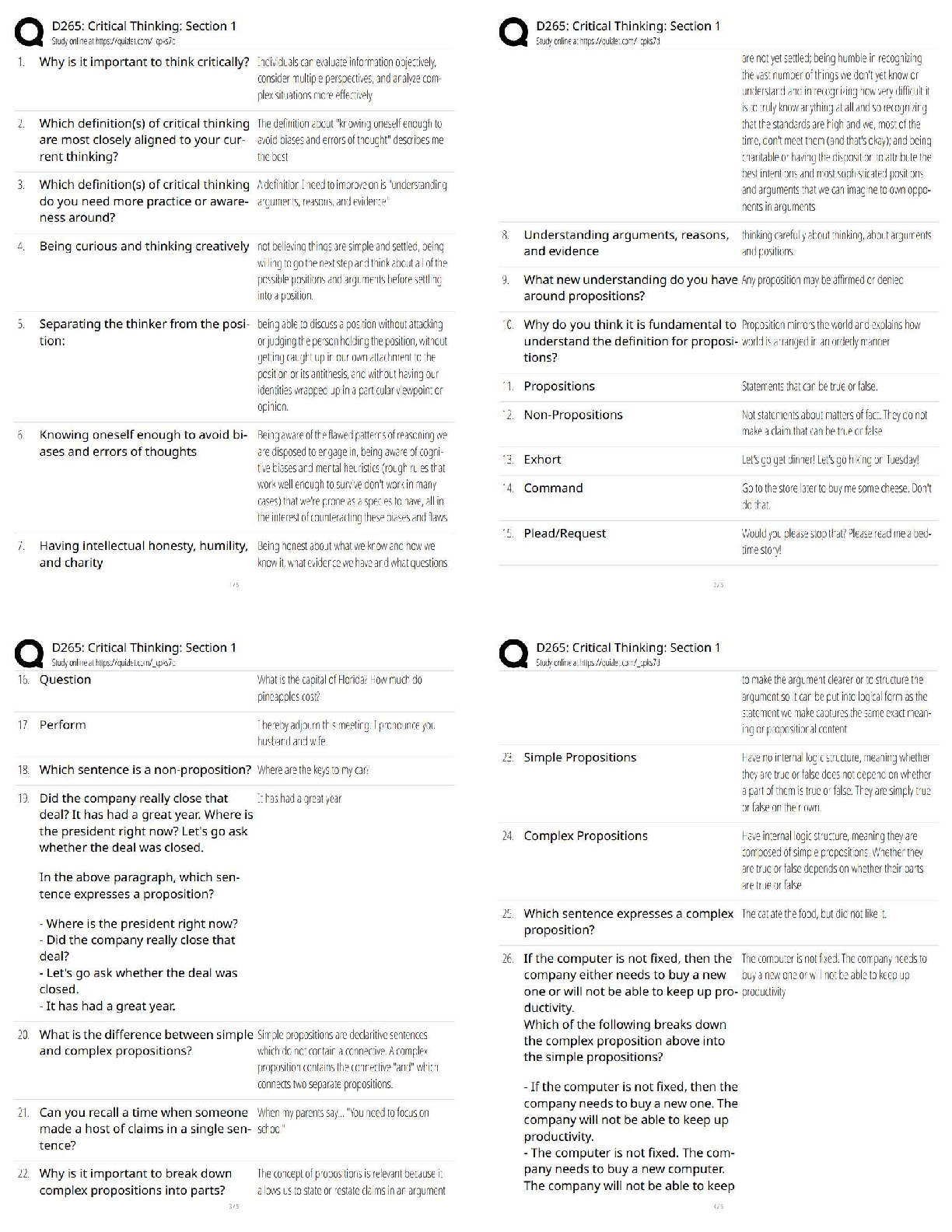 WGU D265 Critical Thinking Test Bank 2025/2026 Q&A Guide IMG-1