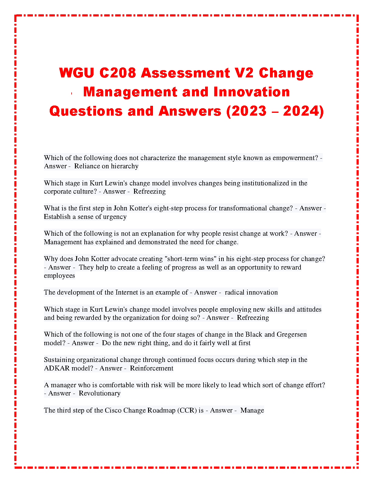 WGU C208 Change Mgmt and Innovation Q&A 2023-2024 IMG-1