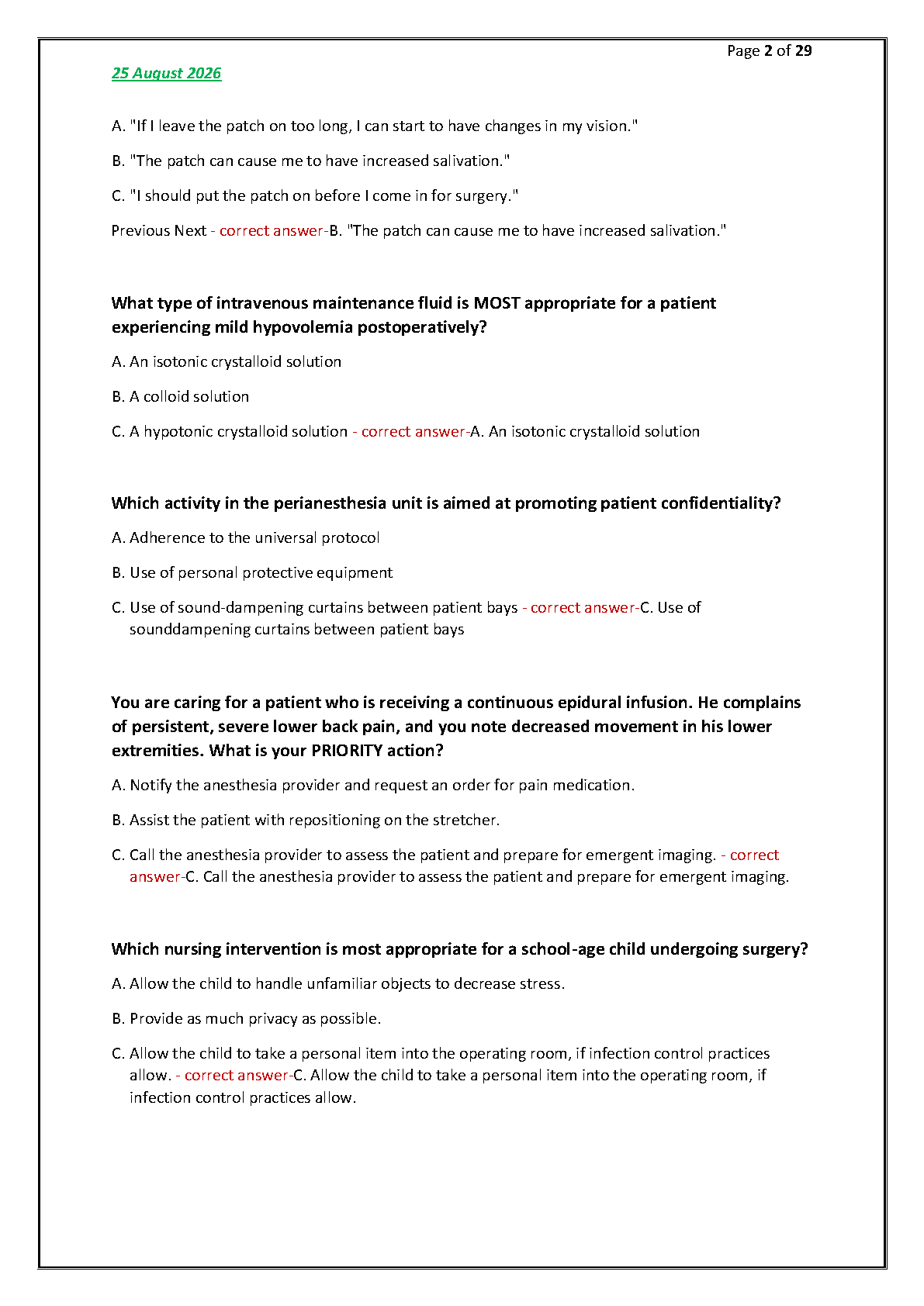 PACU Test Bank 2026 150 Verified Qs and Answers