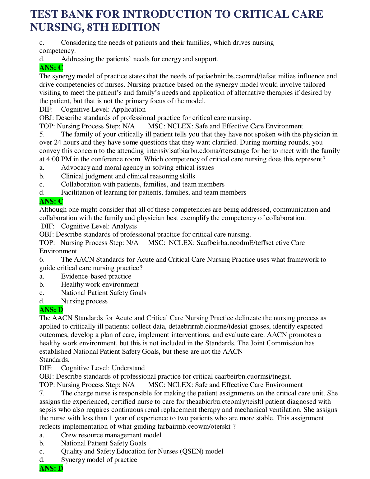 Critical Care Nursing Test Bank 8th Ed IMG-1