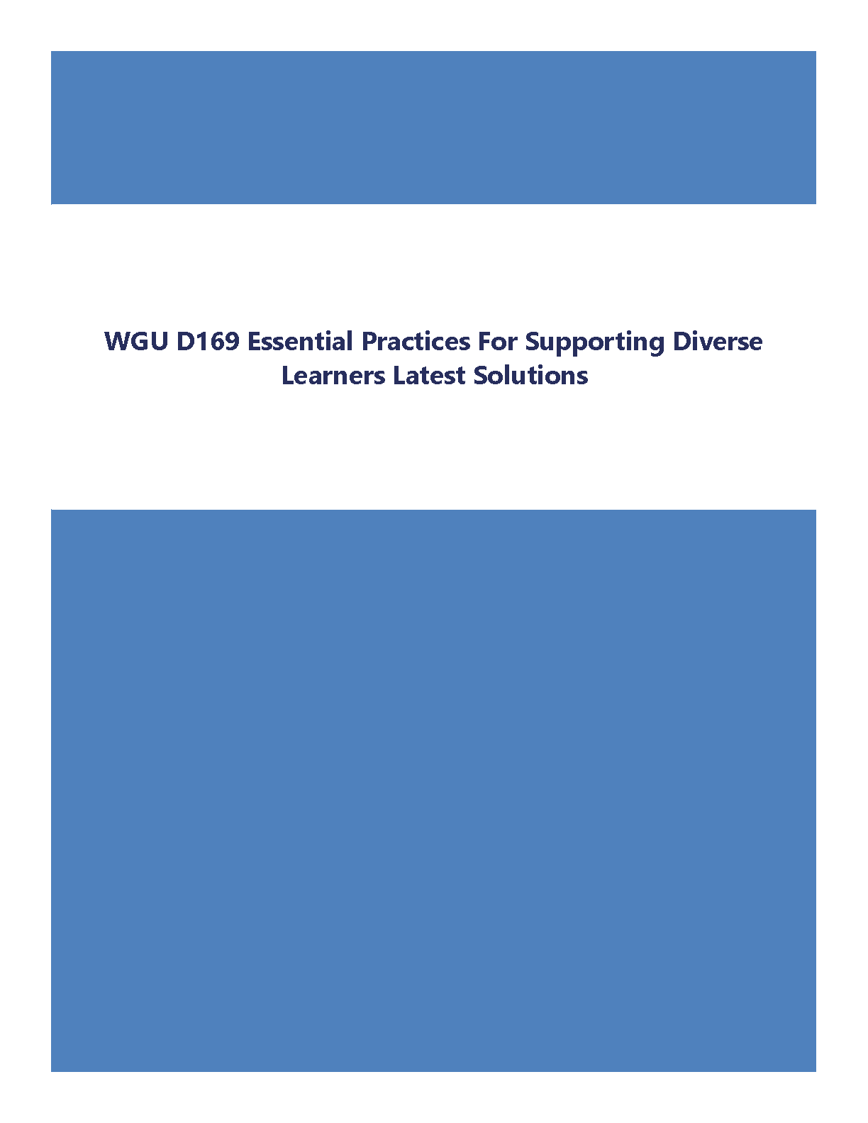 WGU D169 Essential Practices for Diverse Learners Solutions IMG-1