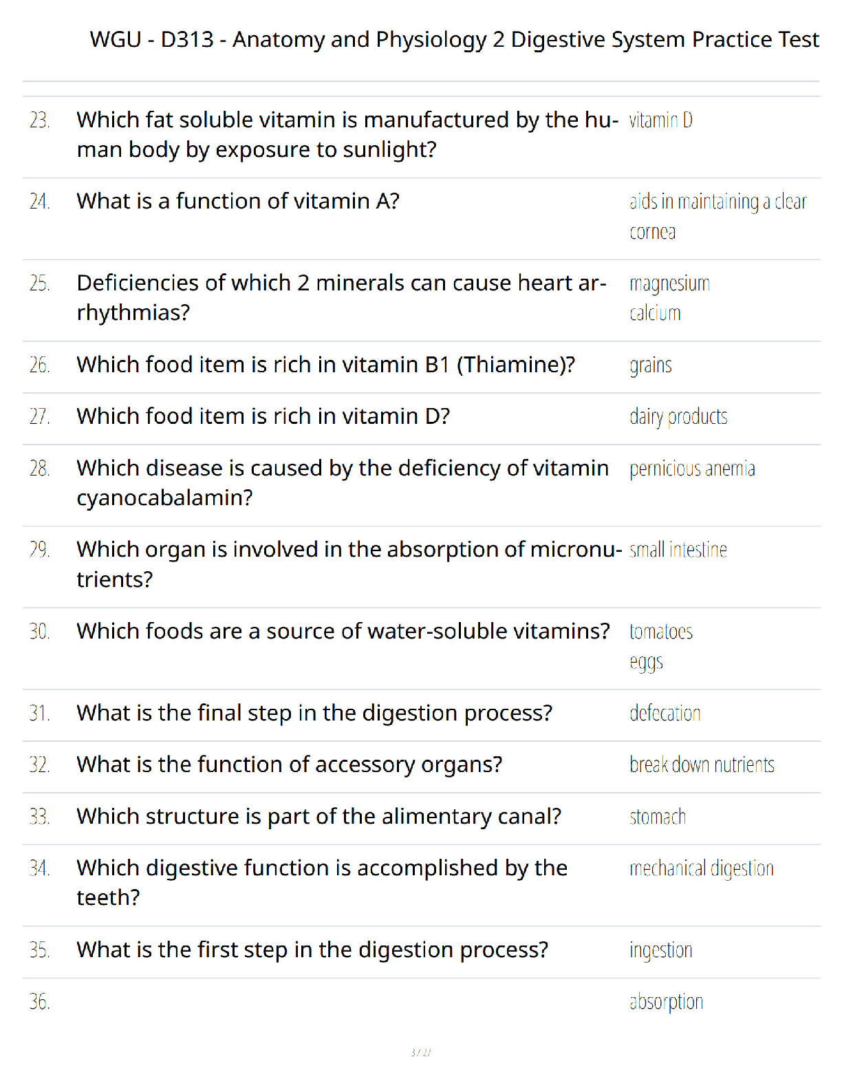 WGU D313 AP2 Digestive System Practice Test 2026/27 Guide IMG-3