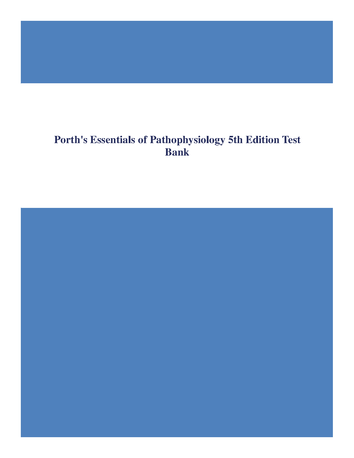 Pathophysiology Test Bank Porth 5th Ed 2026/27