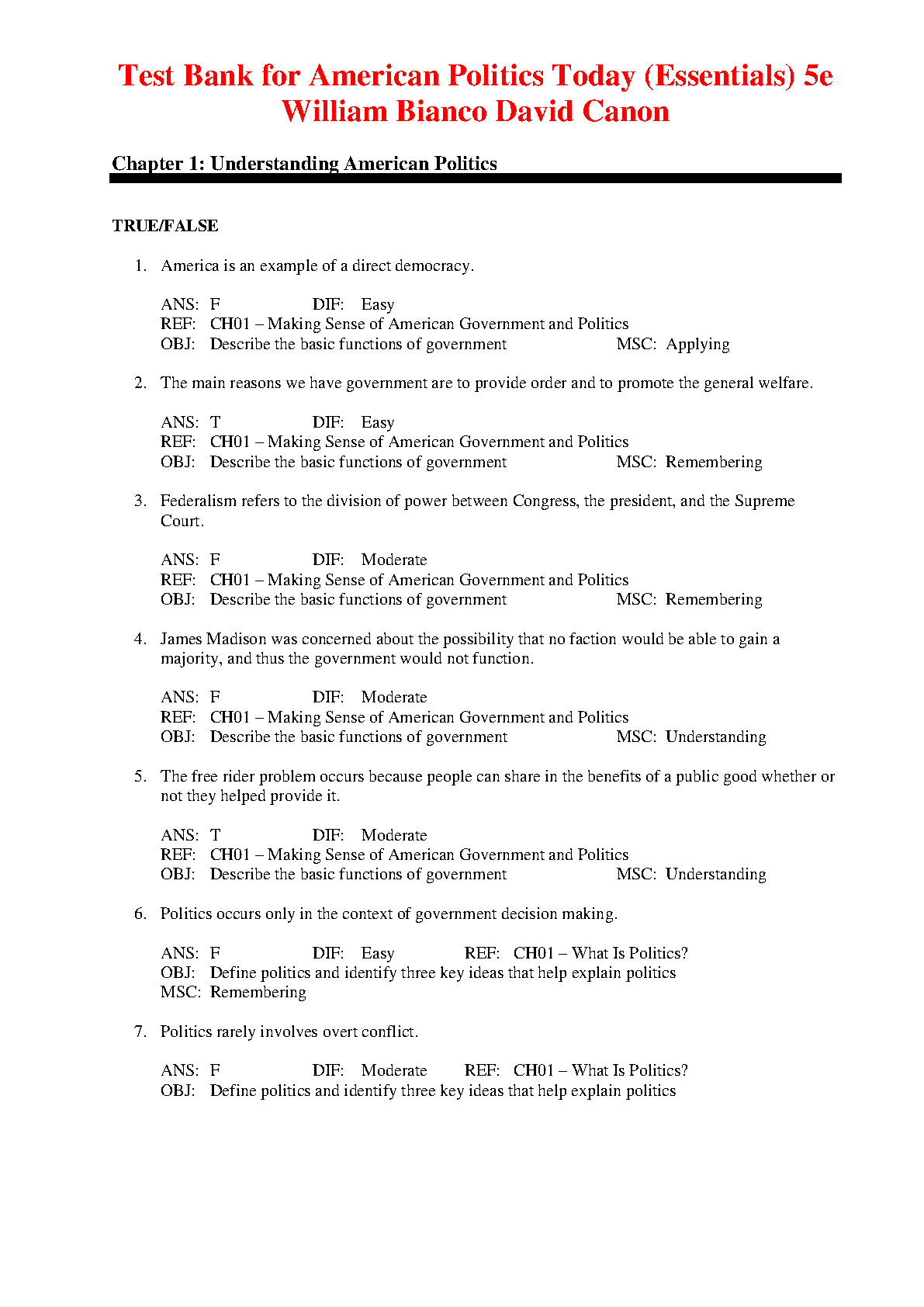 American Politics Today: Essentials, 5th Edition IMG-1
