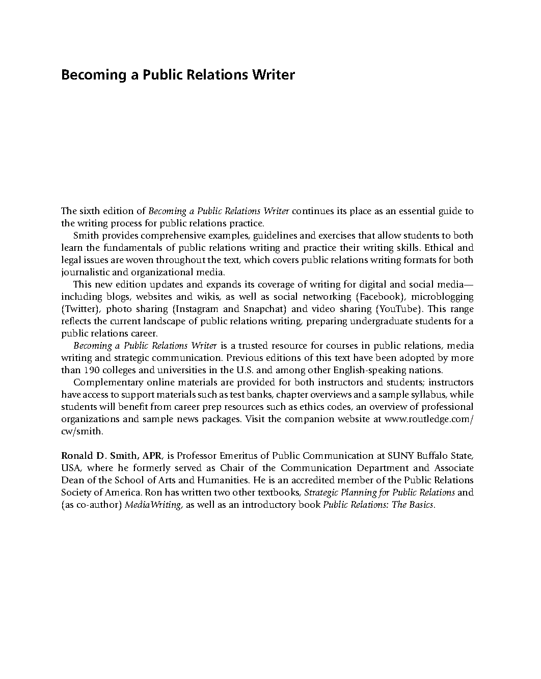 PR Writing Test Bank 6th Ed Smith