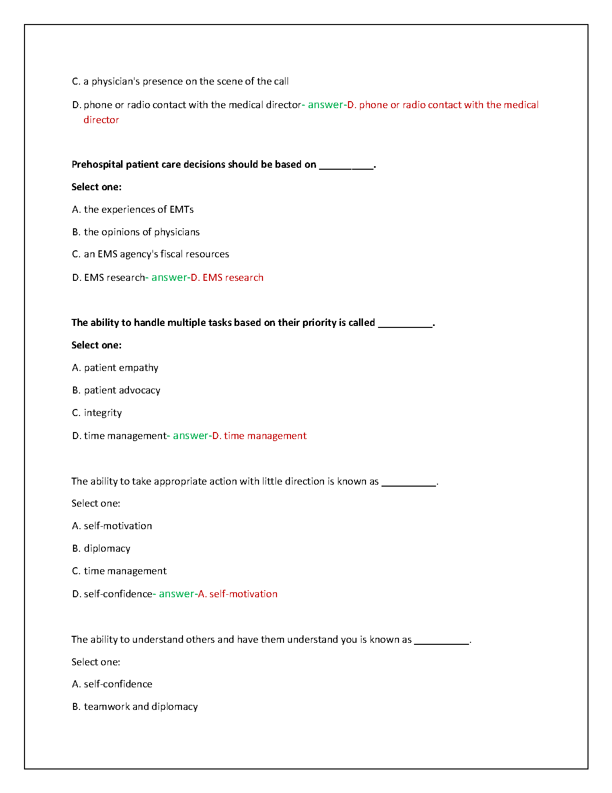 EMT Block 1 Study Guide 2026-27 | AAOS 12th Ed