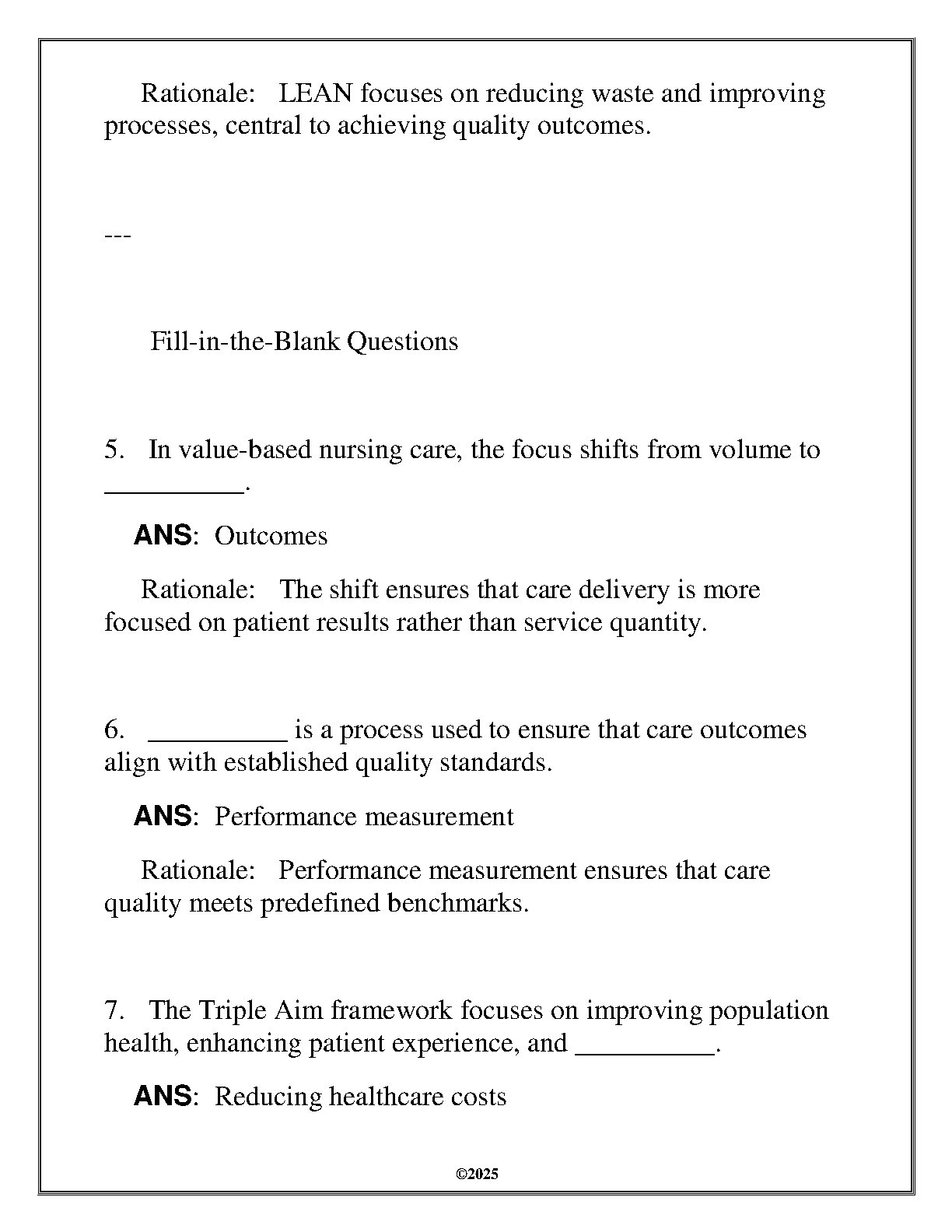 WGU NURS 5203 Study Guide 2026/27: Value-Based Nursing QA IMG-3