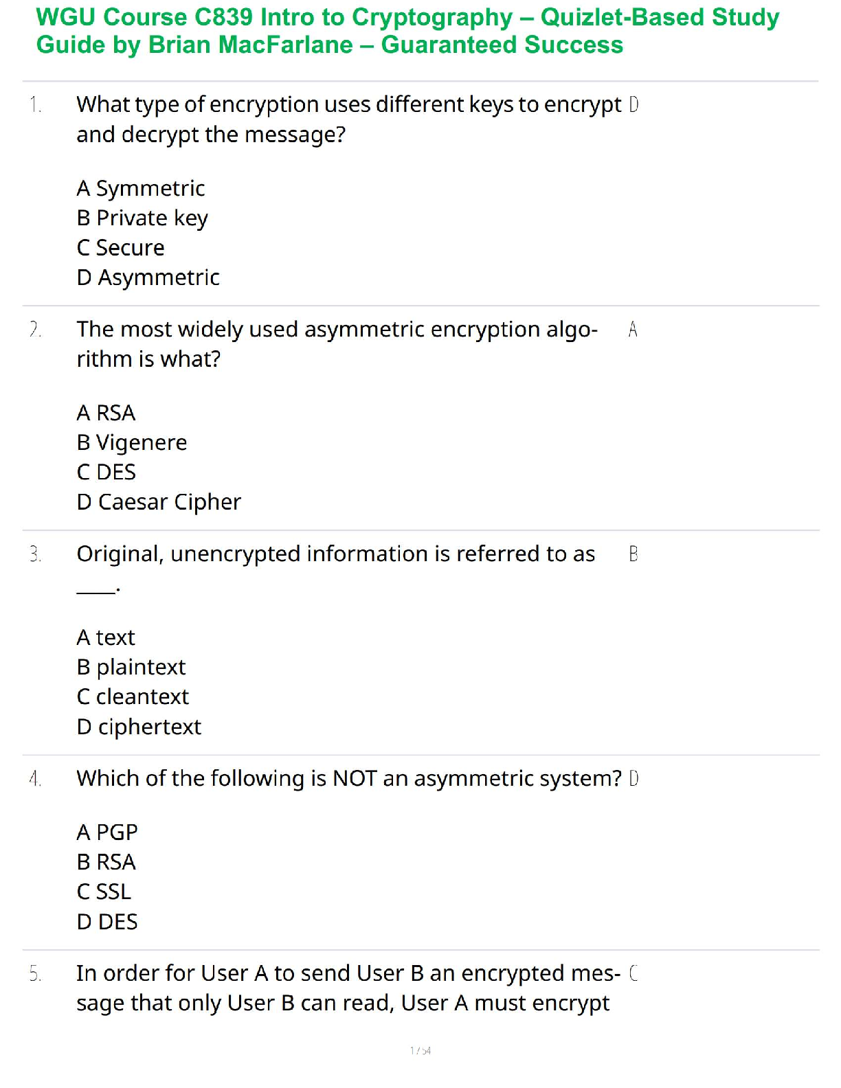 WGU C839 Crypto Test Bank 2024-2025 Q&A Guide IMG-1
