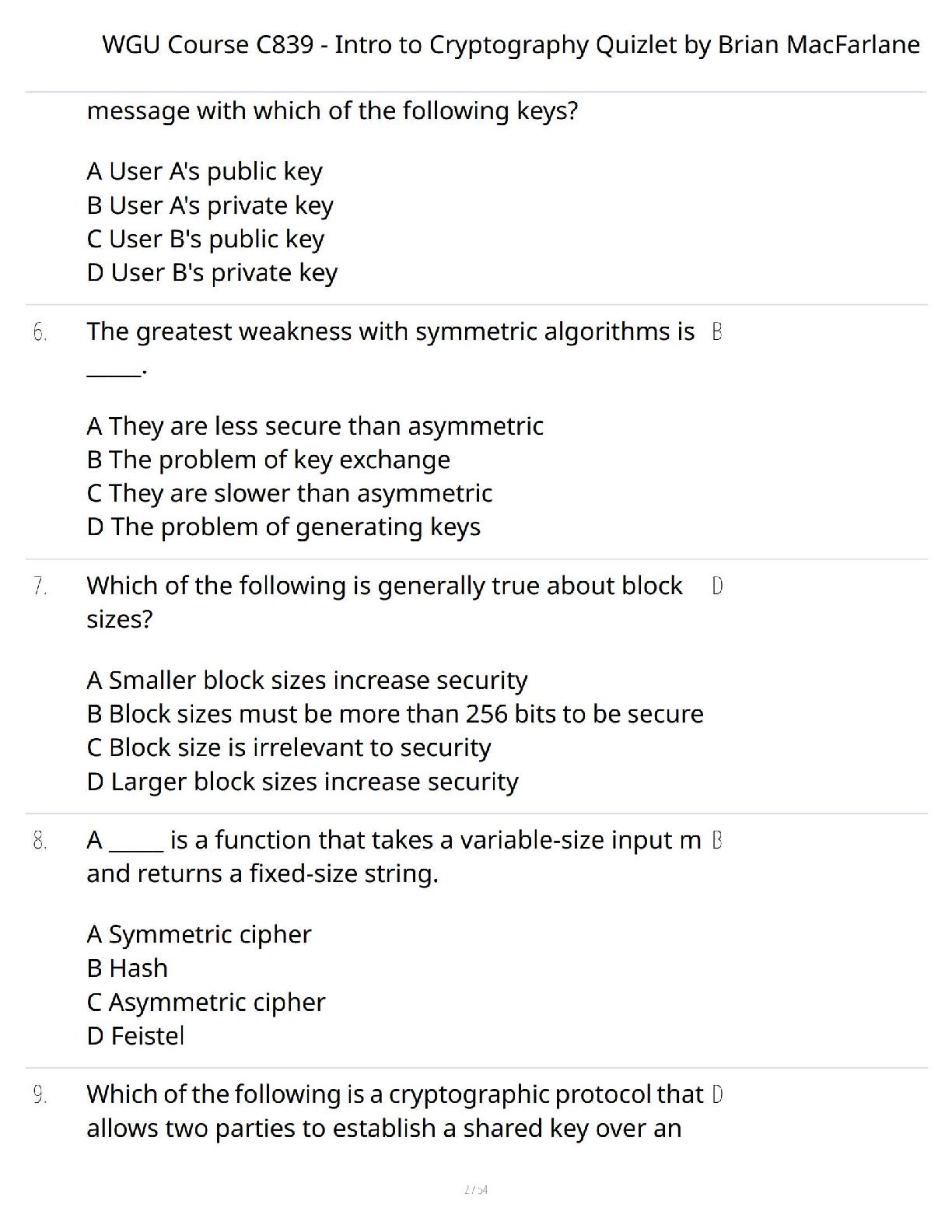 WGU C839 Crypto Test Bank 2024-2025 Q&A Guide