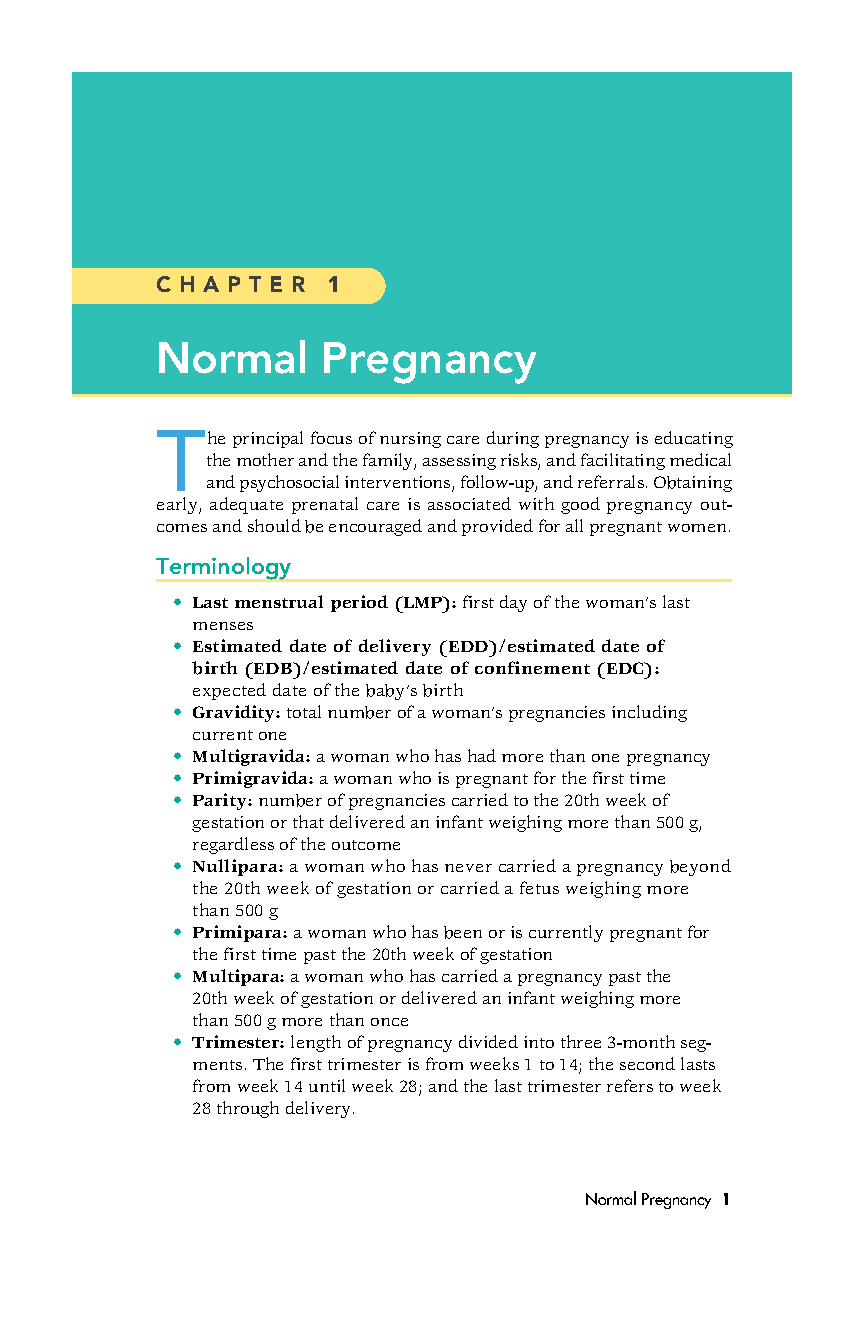 Normal Pregnancy Nursing Study Guide Ricci 2026/27 IMG-1