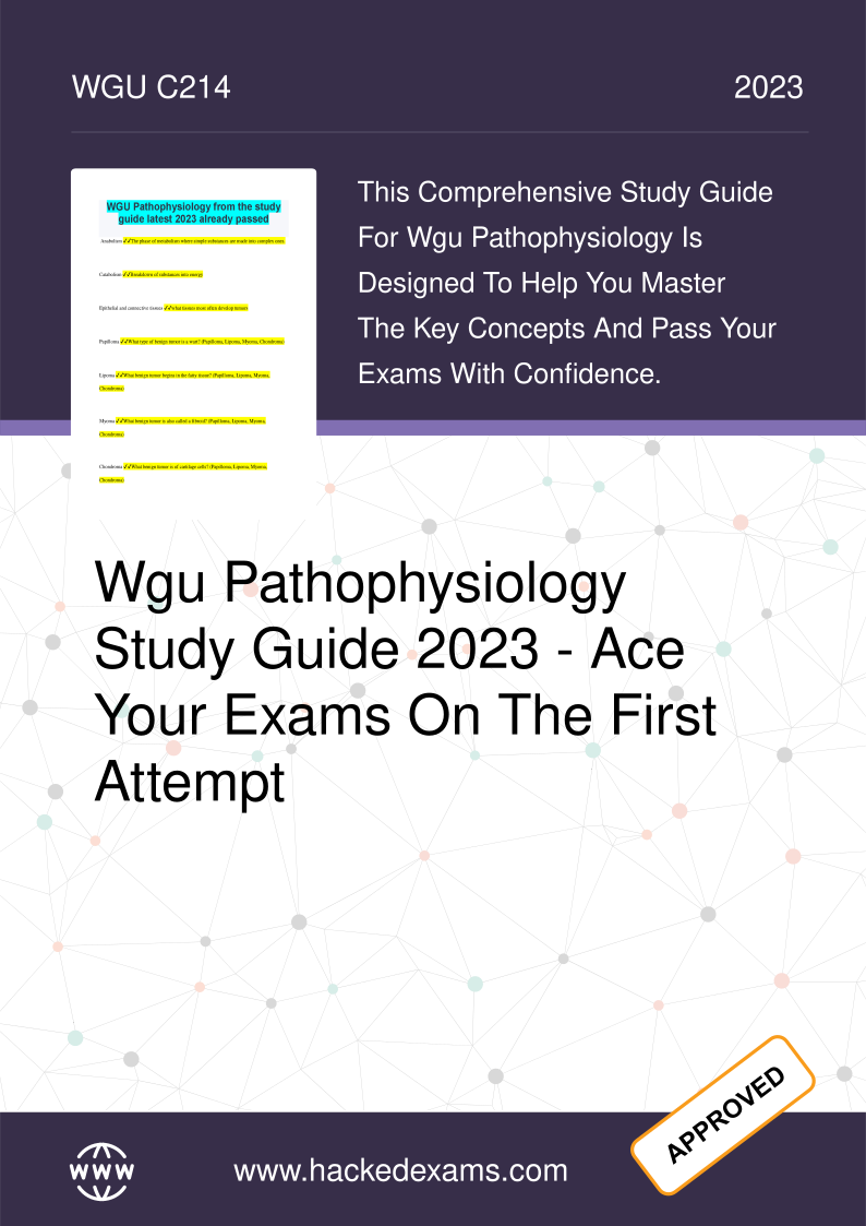 WGU Pathophysiology Study Guide 2023 | Ace Exams