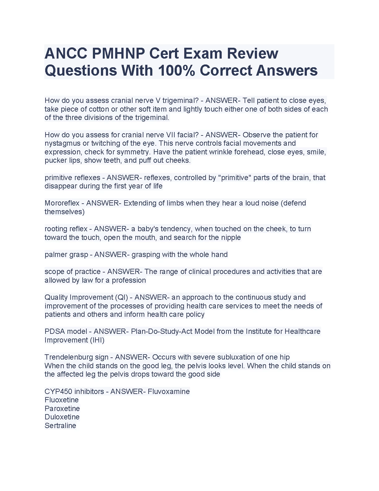 ANCC PMHNP Cert Exam Review Questions 2026/27 Guide IMG-1