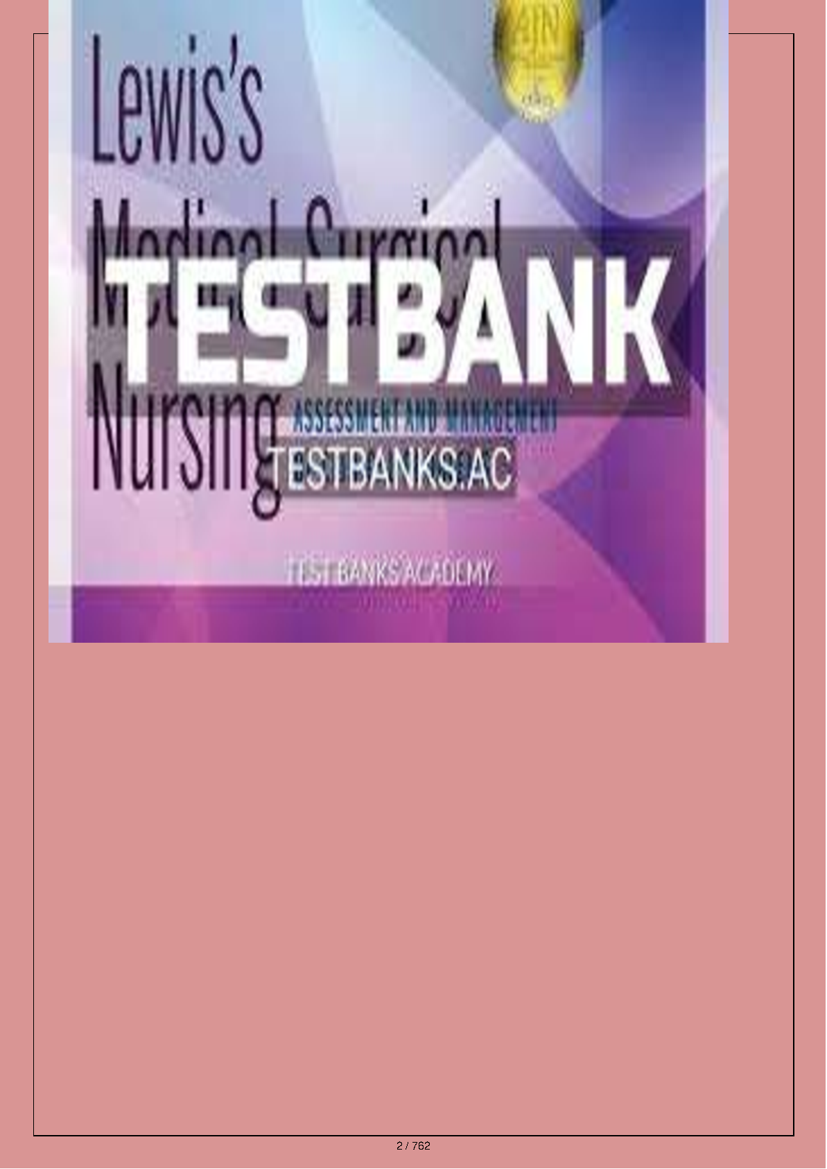 Lewis Med Surg Nursing Test Bank 12e NCLEX Review 2026/27