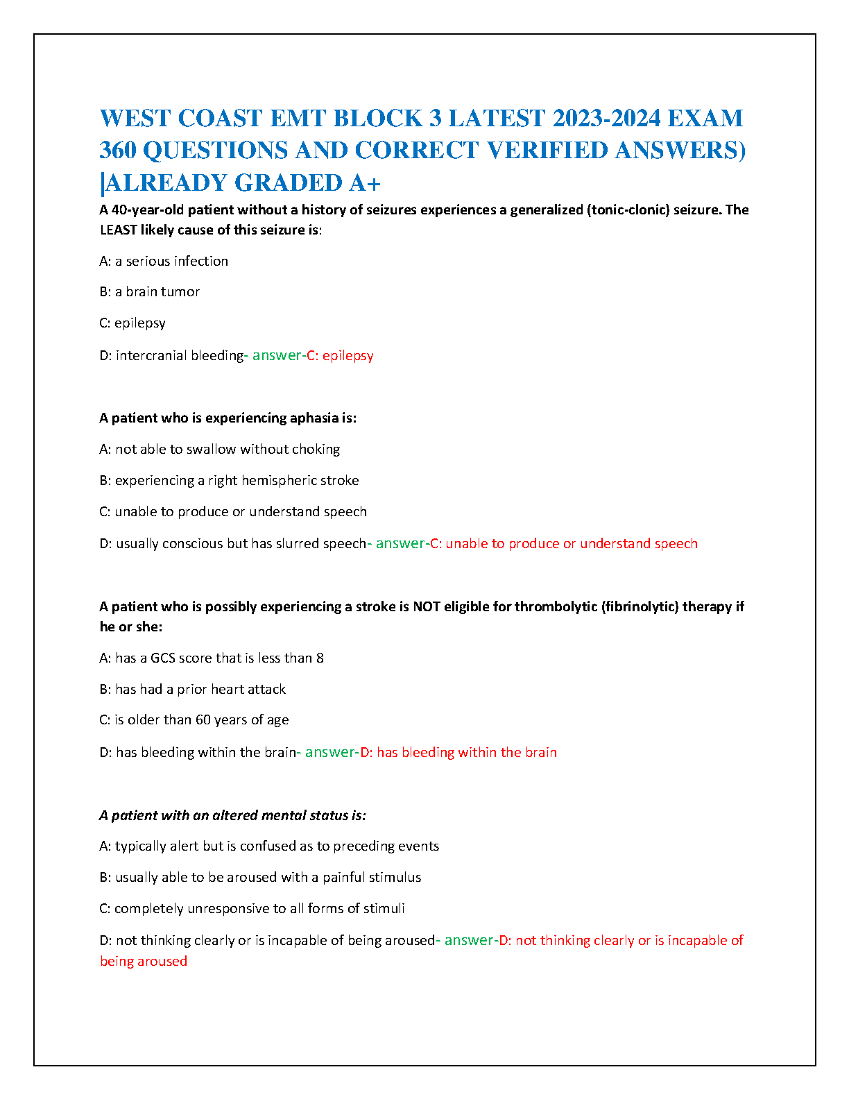 EMT West Coast Block 3 Study Guide 2026 Pollak Edition IMG-1