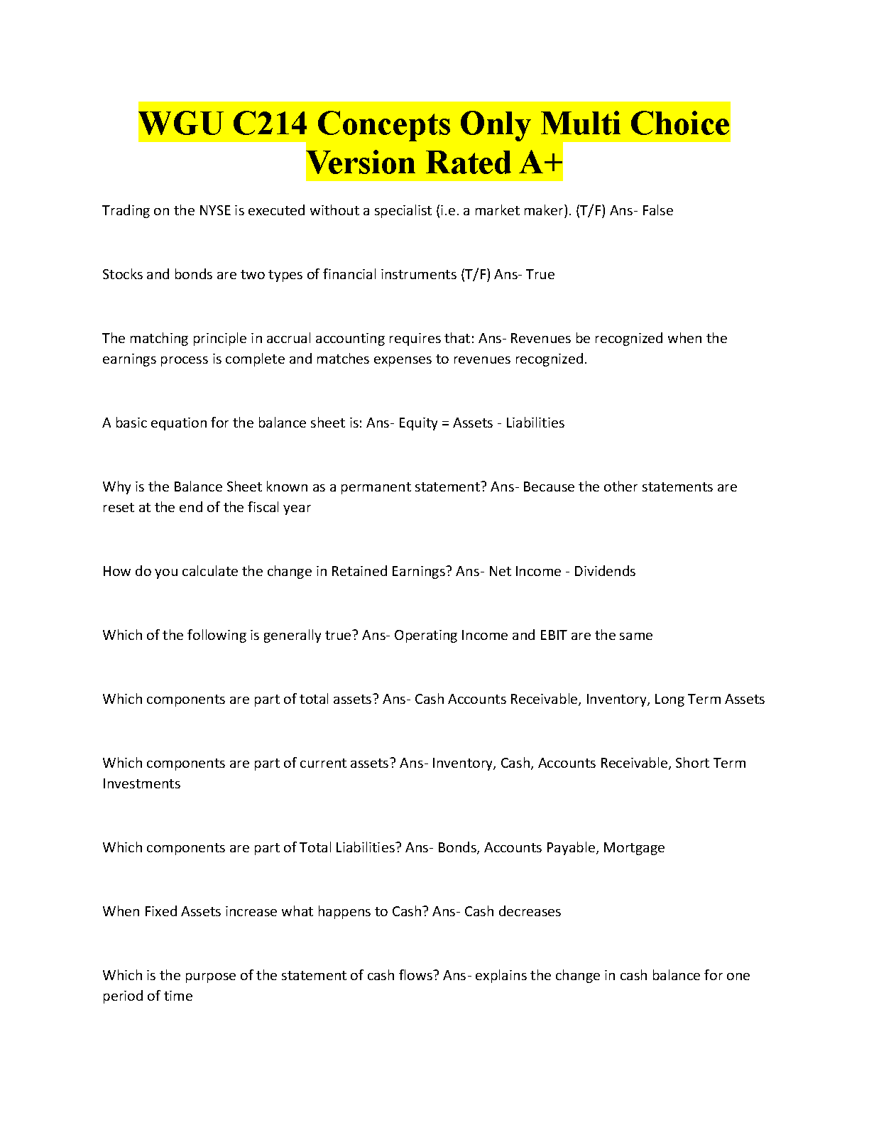 WGU C214 Study Guide MCQs A+ Exam Prep 2025