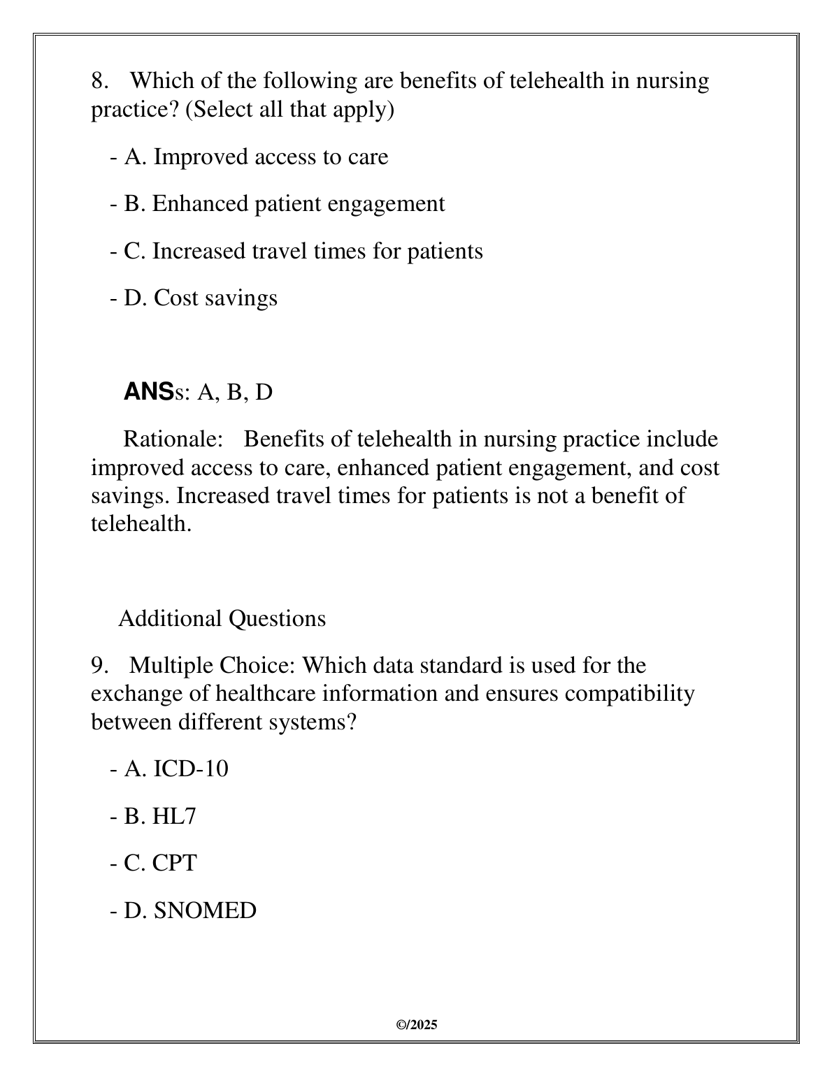 WGU D220 NURS 3620 IT in NP OA Test Bank and Answers