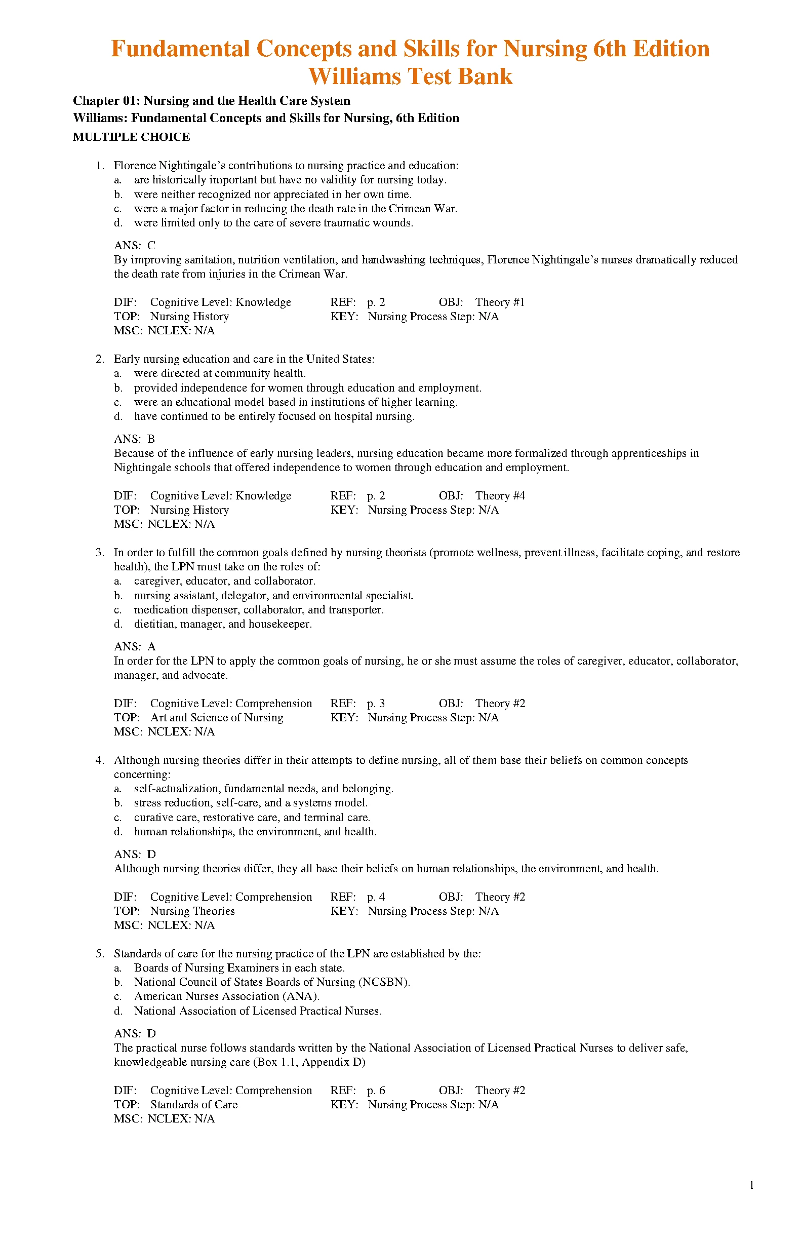 Nursing Fundamentals 6e Test Bank 2027 Ace Exams IMG-1