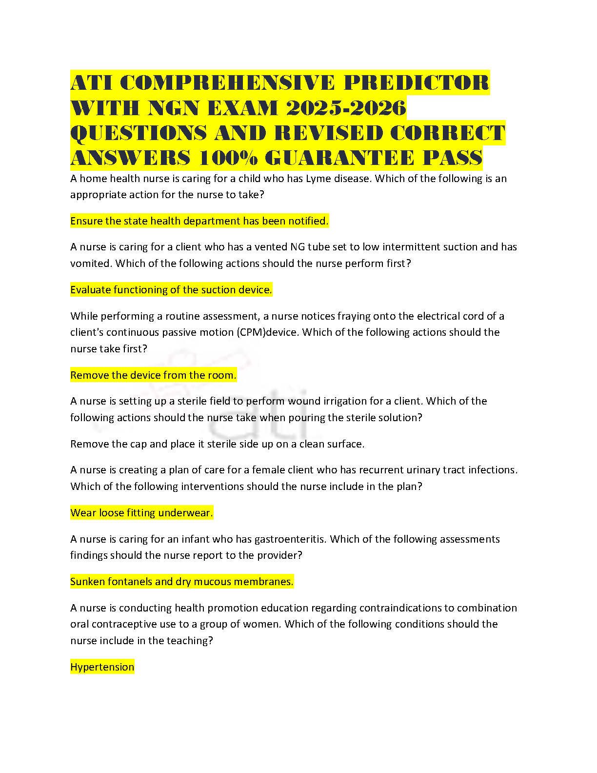 NCLEX ATI Predictor Test Bank 2027 | Next Gen Questions & Answers IMG-1
