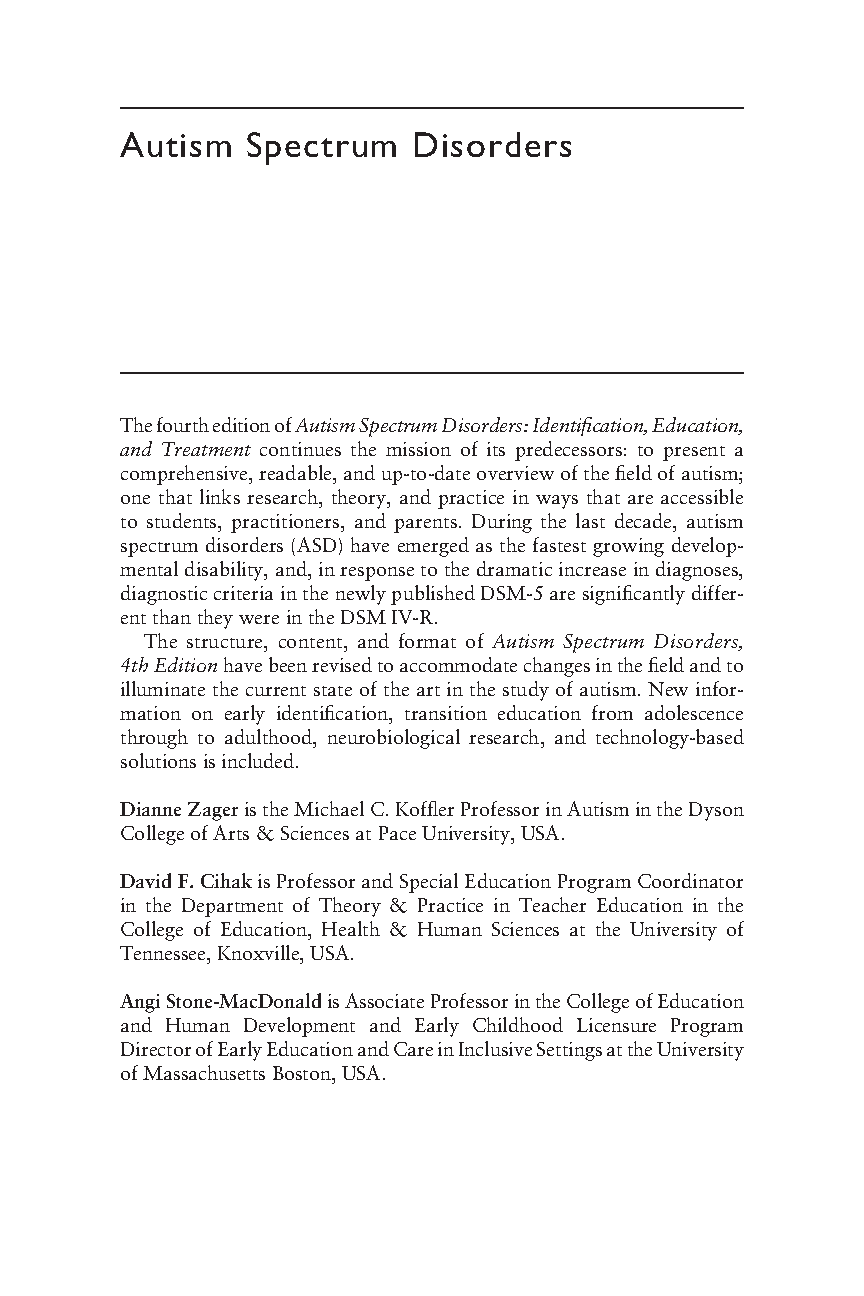 ASD ID Edu Treat 4th Ed Test Bank Zager Cihak Stone-MacDonald