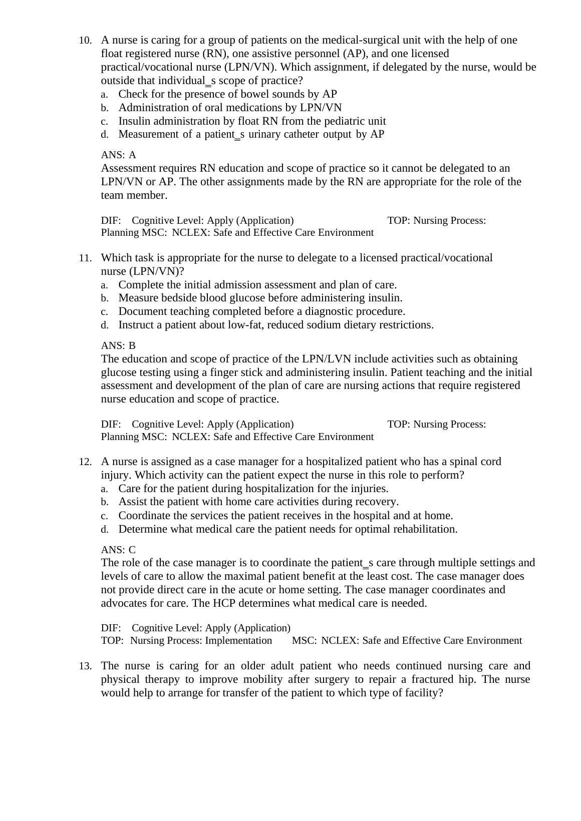 Medical-Surgical Nursing 12e Test Bank Harding 2026/27