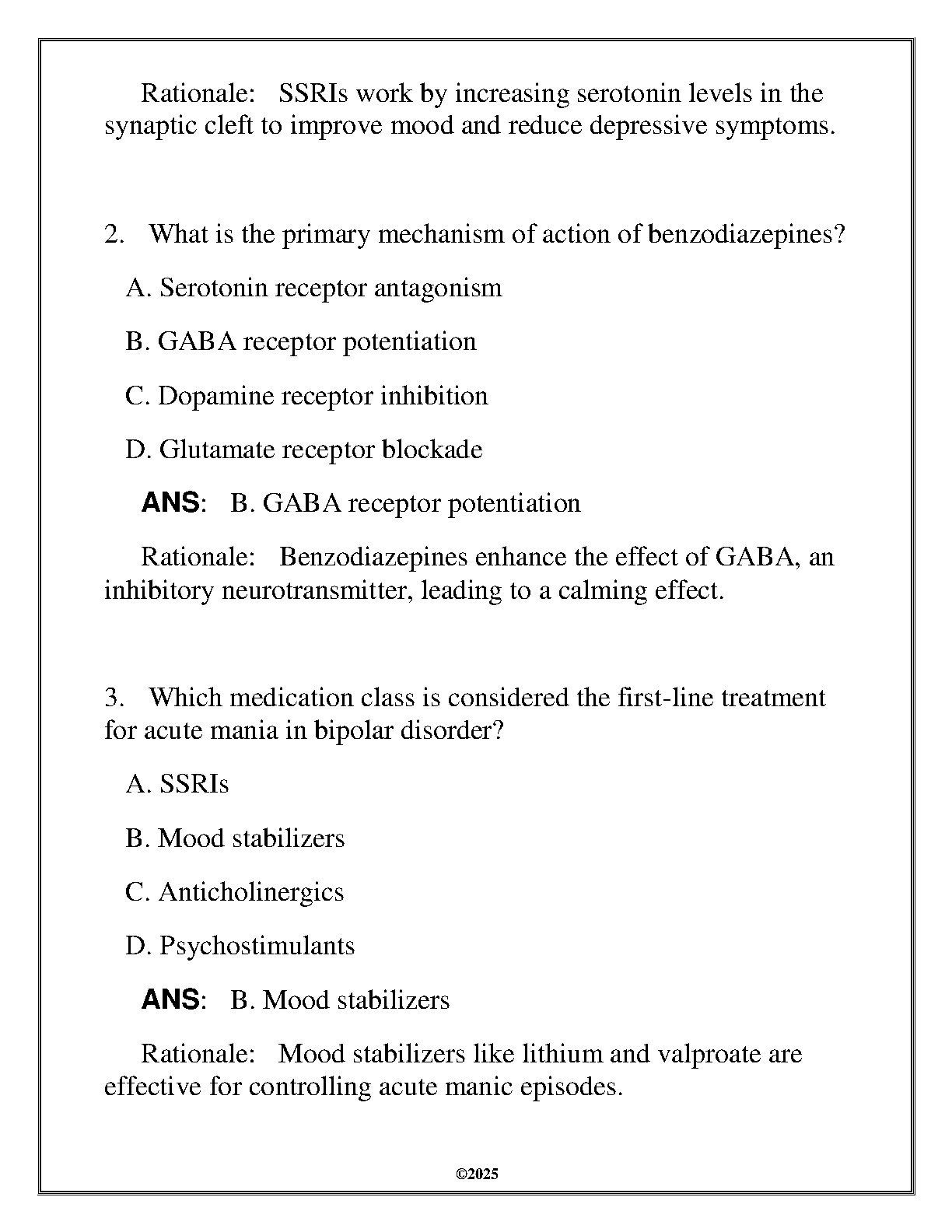 WGU NURS 6348 Psychopharmacology OA Review Q&A 2025