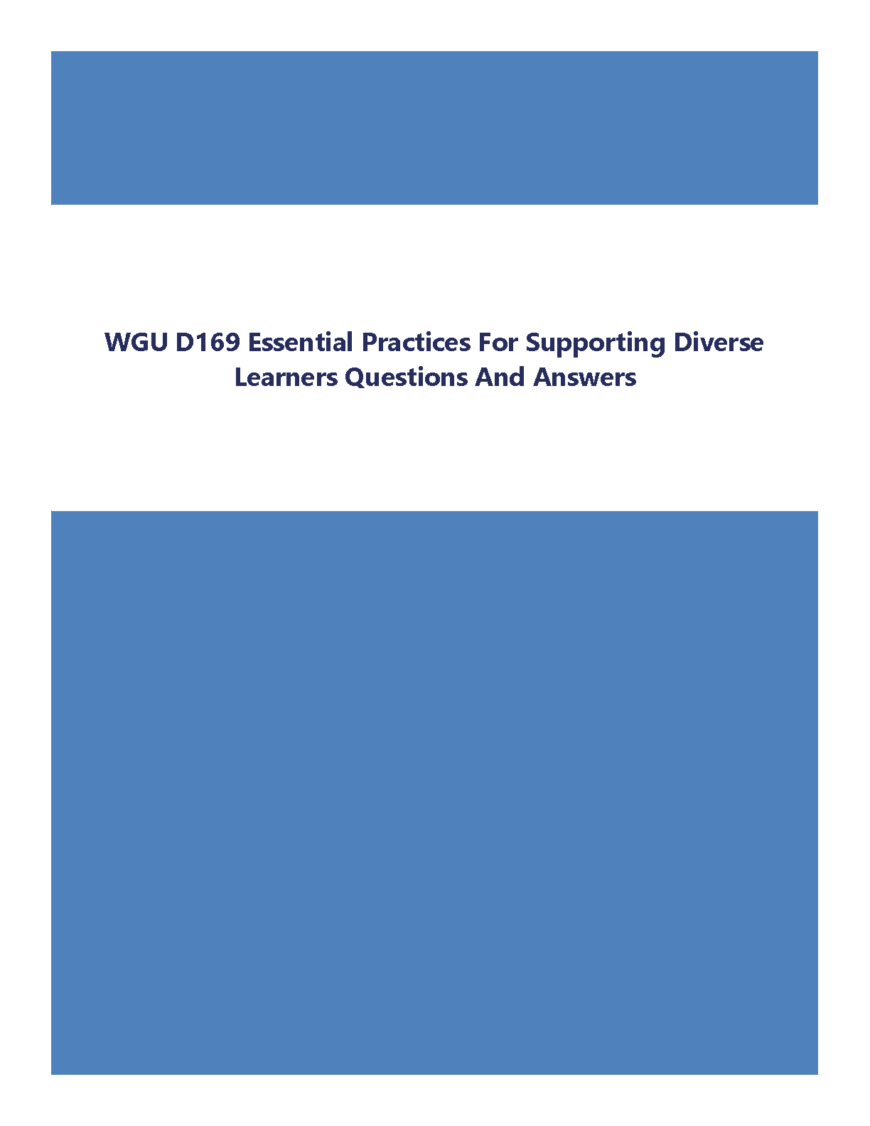 WGU D169 Support Diverse Learners Q&A Study Guide IMG-1