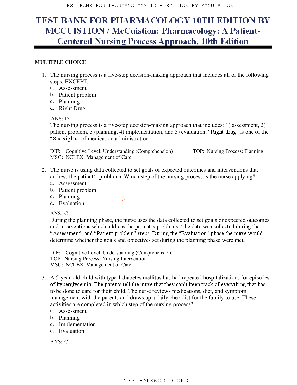 Pharmacology: A Patient Centered Nursing Process Approach