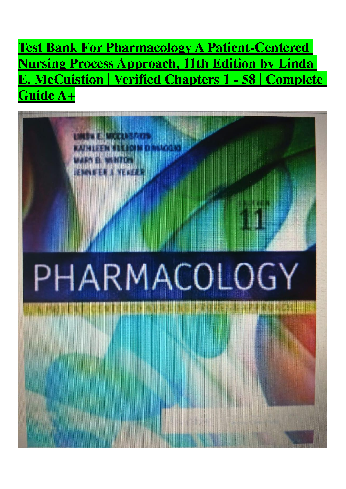 Pharmacology Test Bank 11th Ed 2025/2026 IMG-1