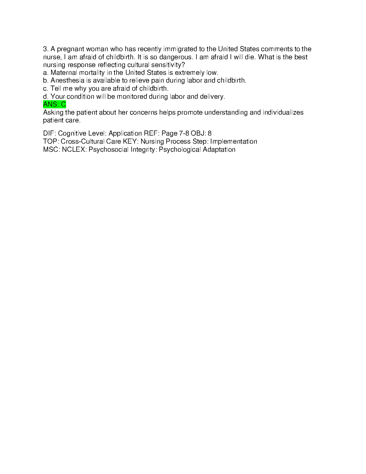 Leifer Maternity & Pediatric Nursing Test Bank 2026/27