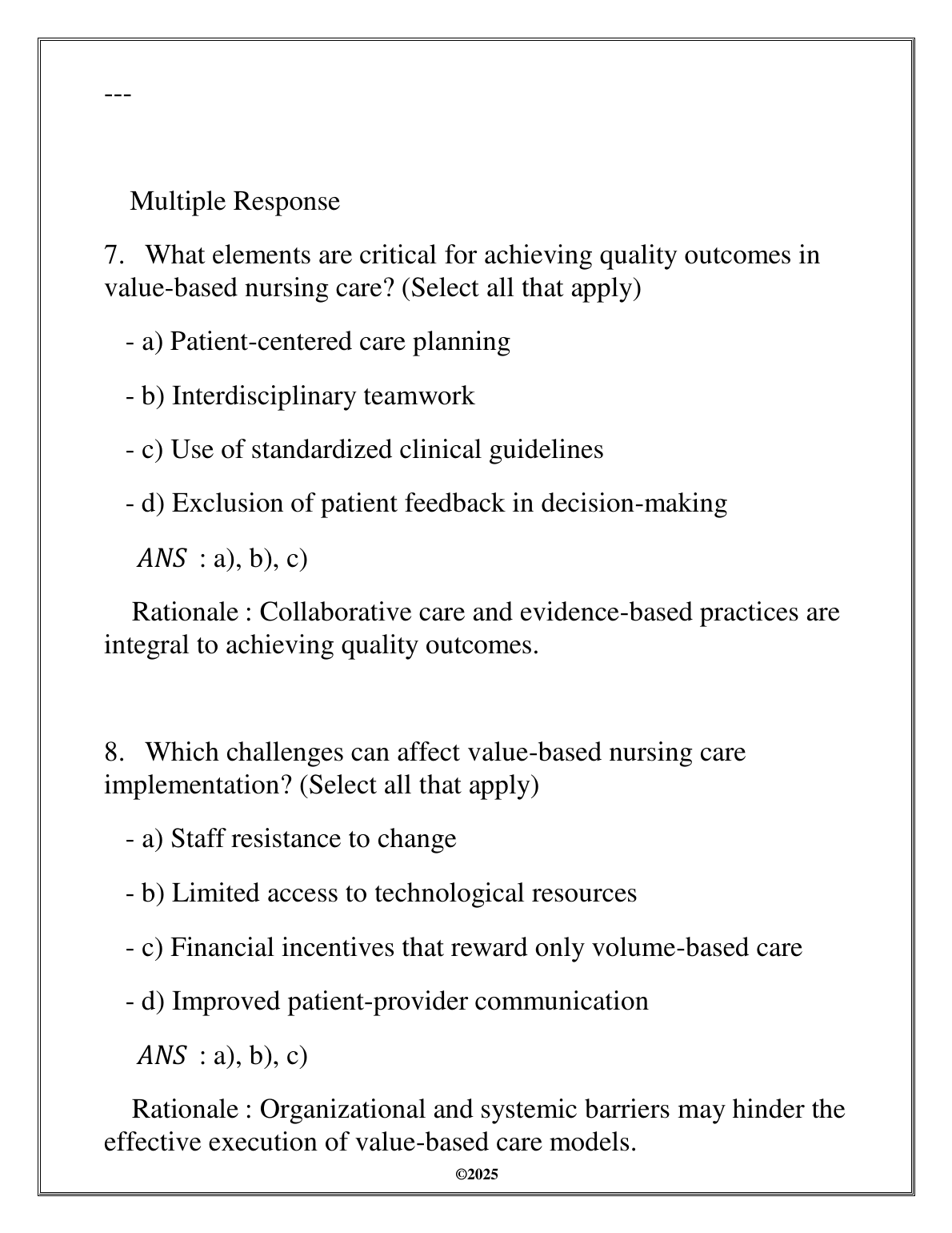 NURS 5203 Quality Outcomes Value-Based Nursing 2025 Exam Guide IMG-1