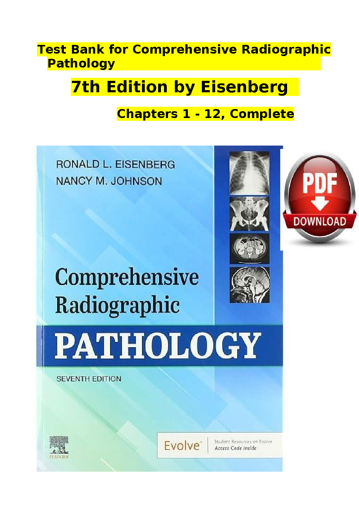 Radiographic Pathology Test Bank 7e 2026/2027