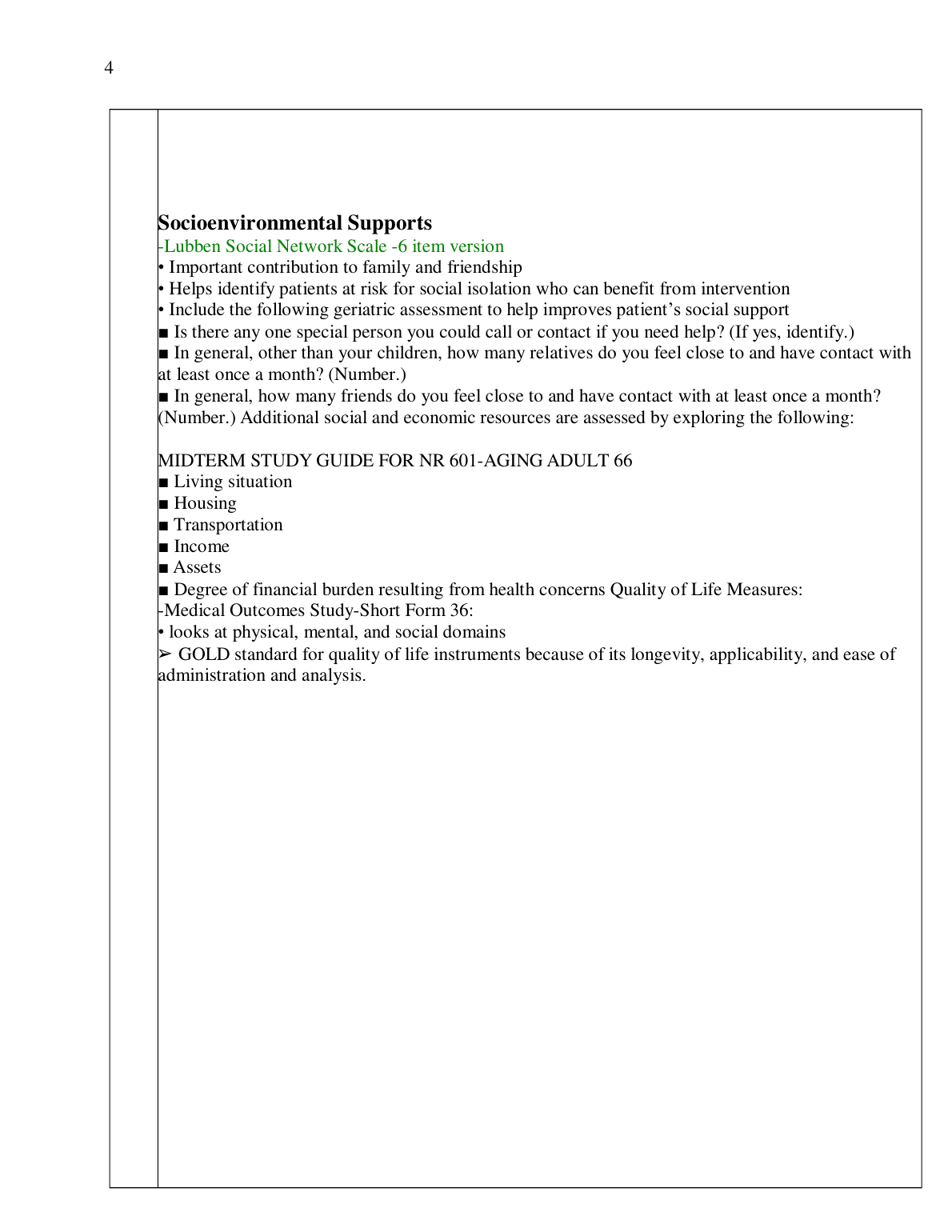 NR 601 Midterm Study Guide: Aging & Health Concepts IMG-1