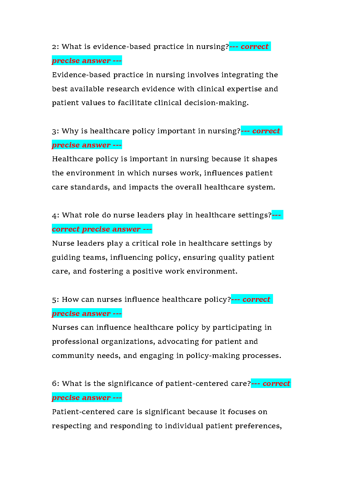 NUR 634 Midterm Exam Guide GCU 2026 Nursing Policy Leadership
