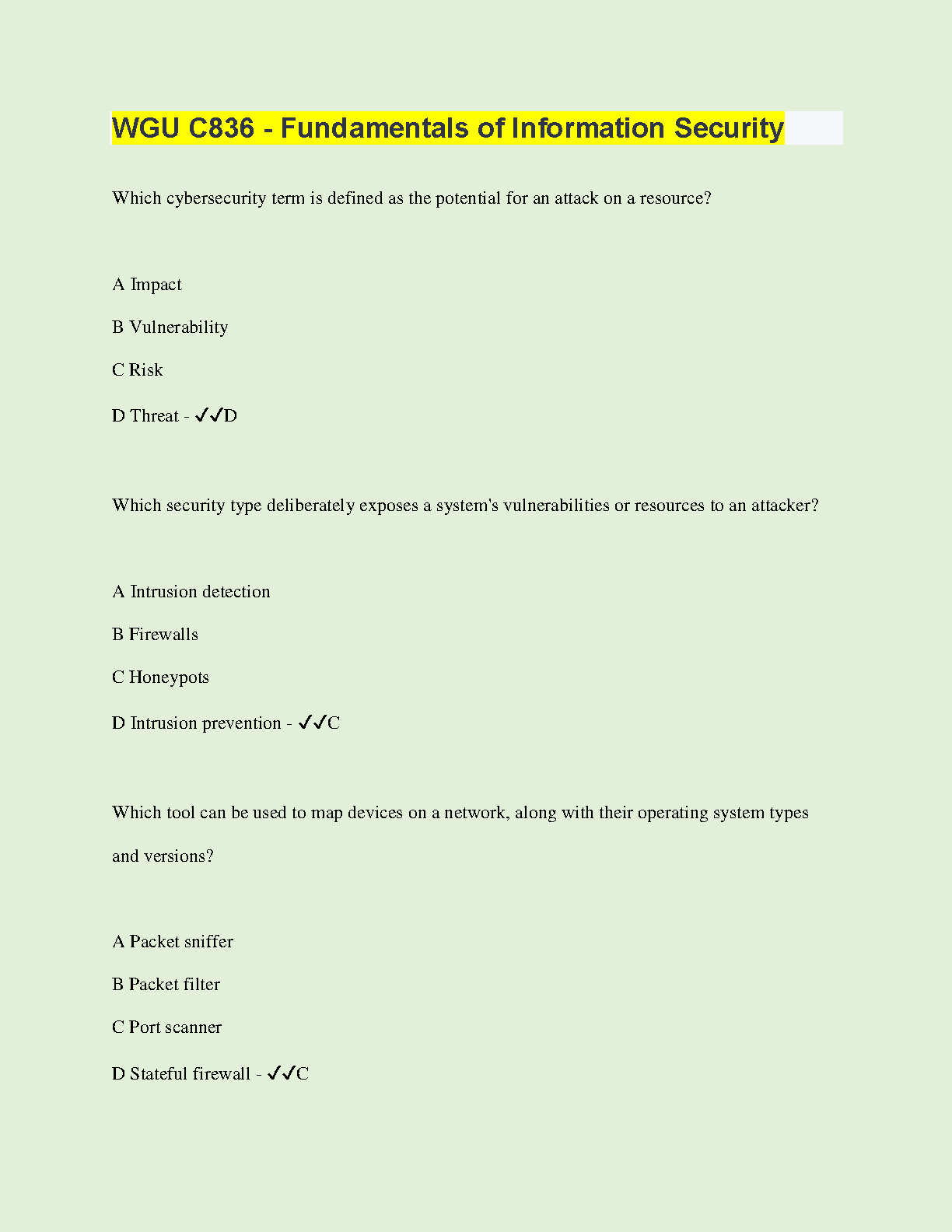 WGU C836 Info Security Practice Questions 2024-2025 IMG-1
