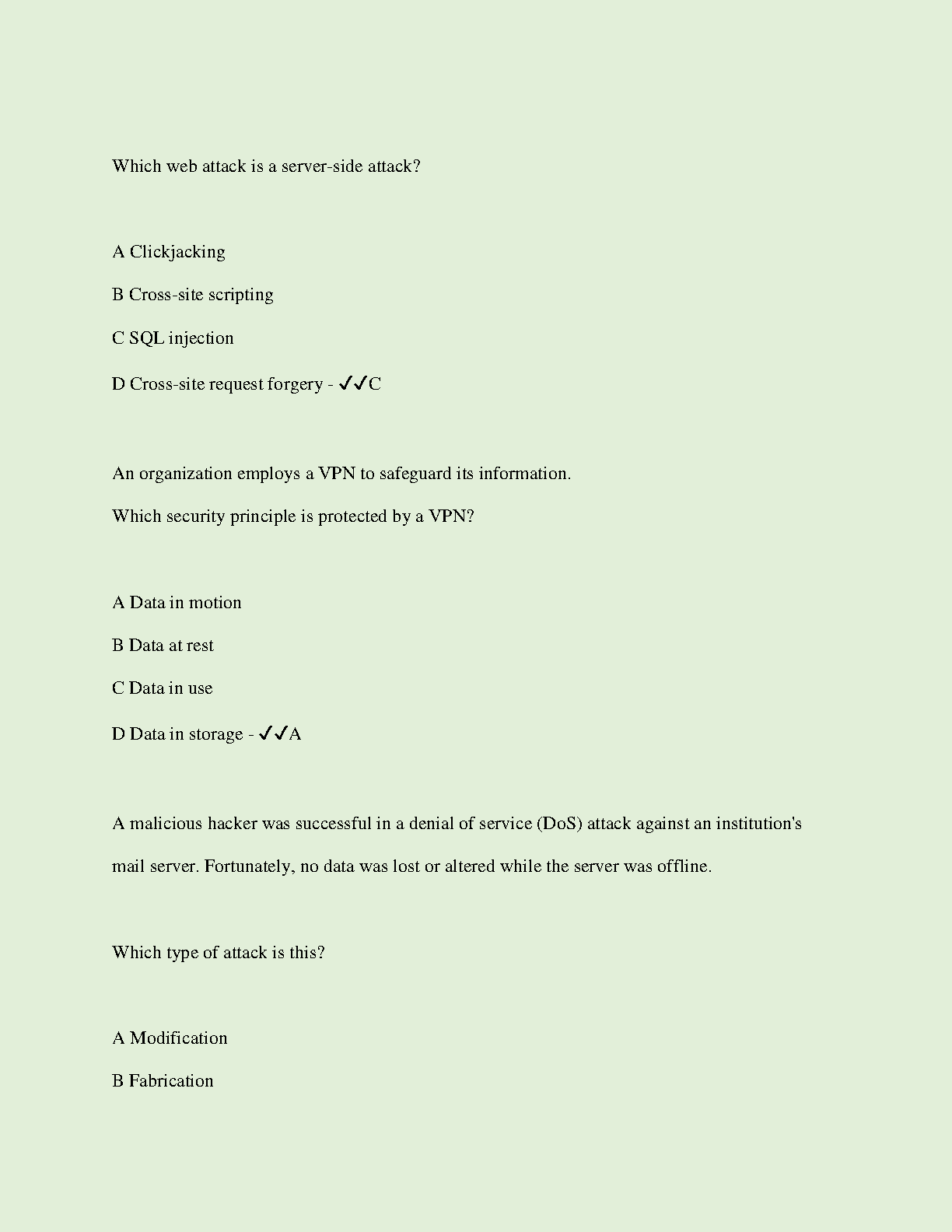 WGU C836 Info Security Practice Questions 2024-2025