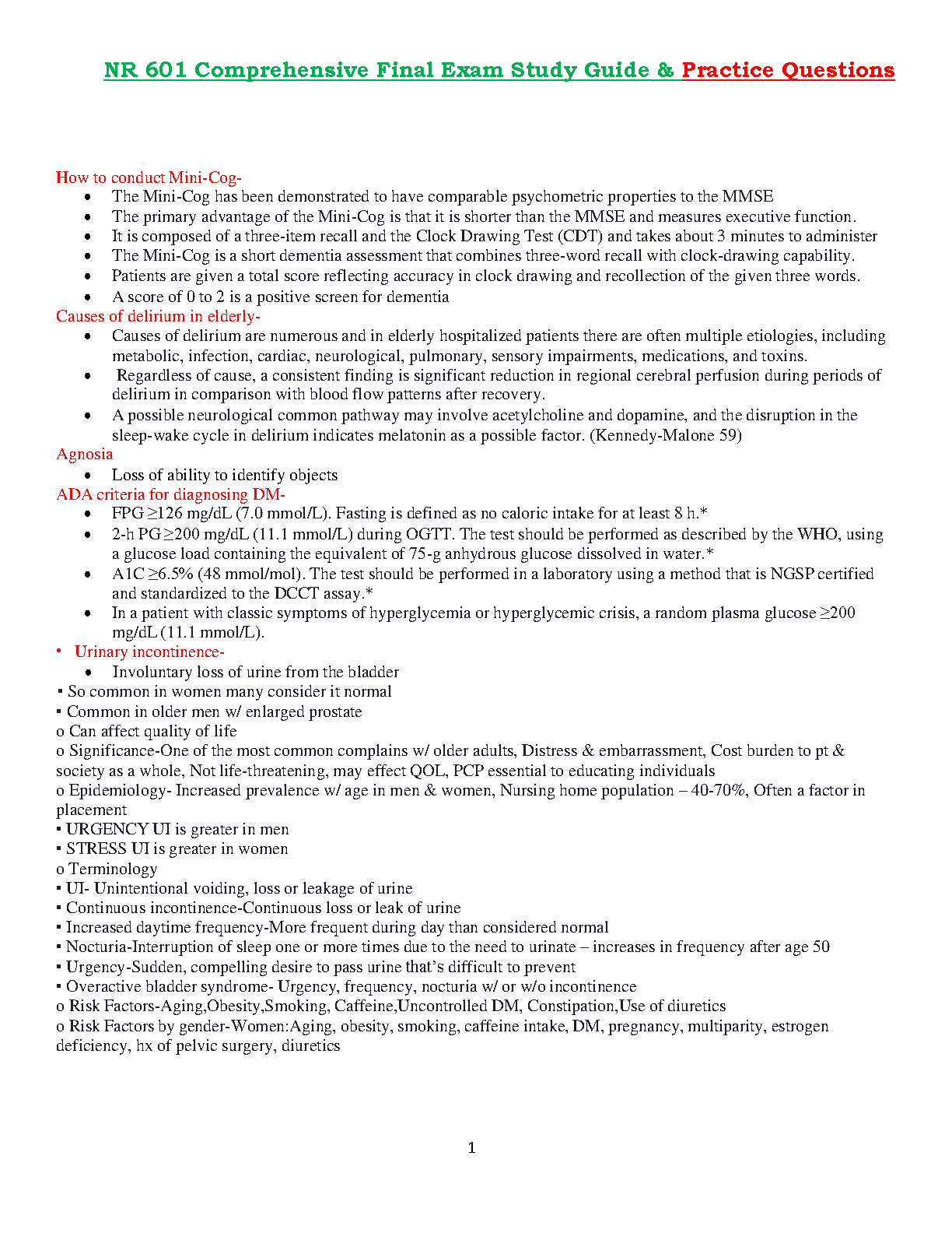 NR 601 Final Exam Study Guide & Practice Questions 2025 IMG-1