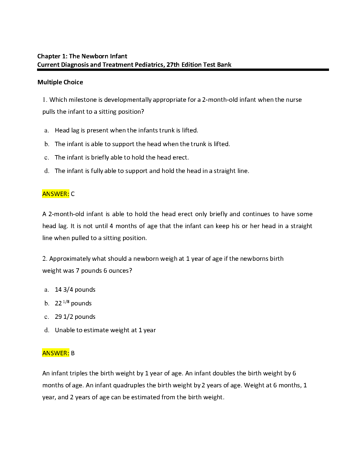 Pediatrics Test Bank 2026/27 IMG-3