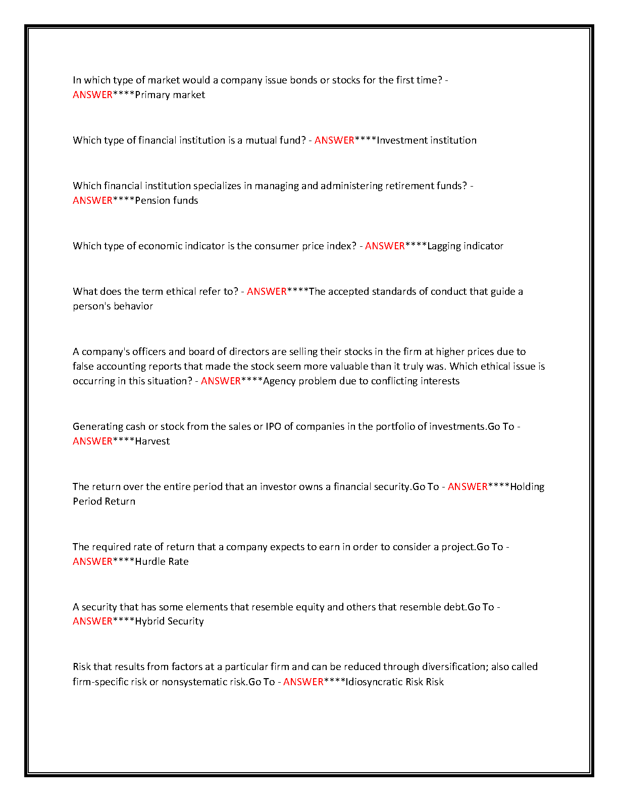 WGU D076 Financial Skills for Manager 2025 Exam Answers