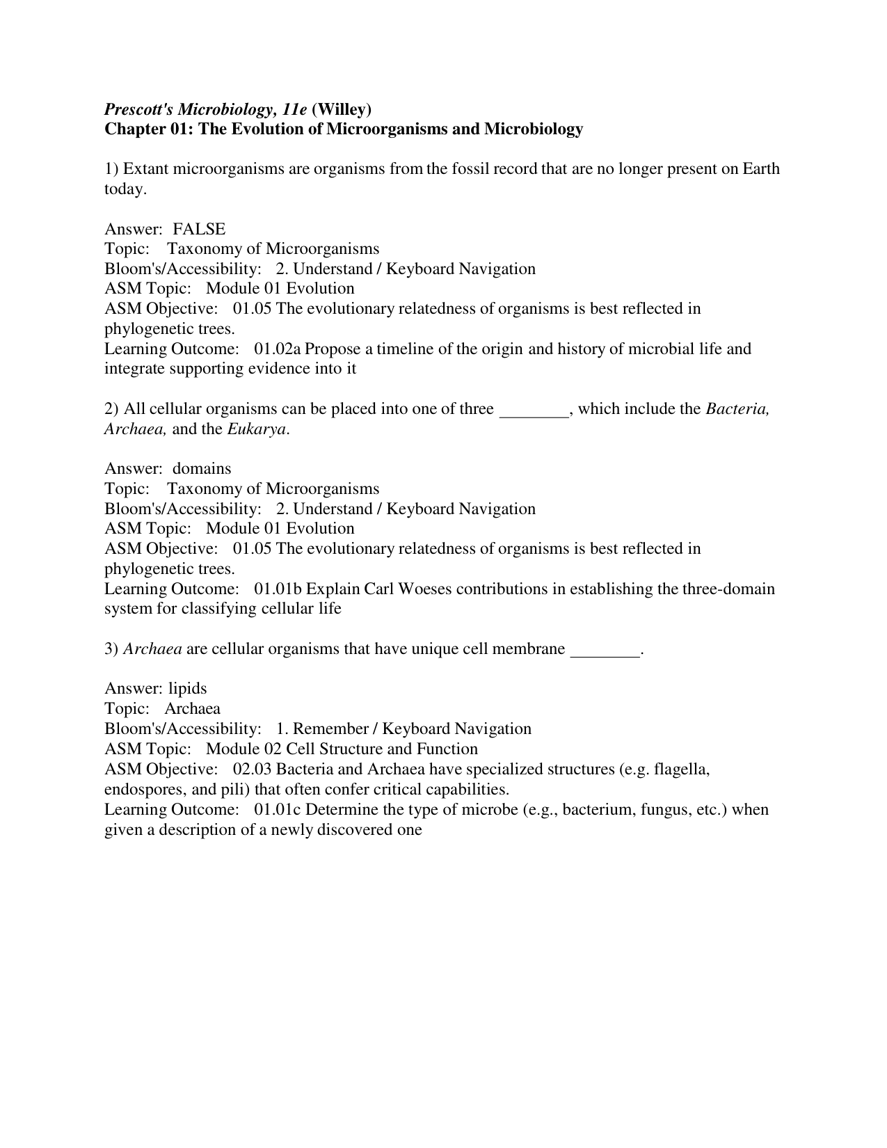 Prescotts Microbiology 11th Edition TEST BANK