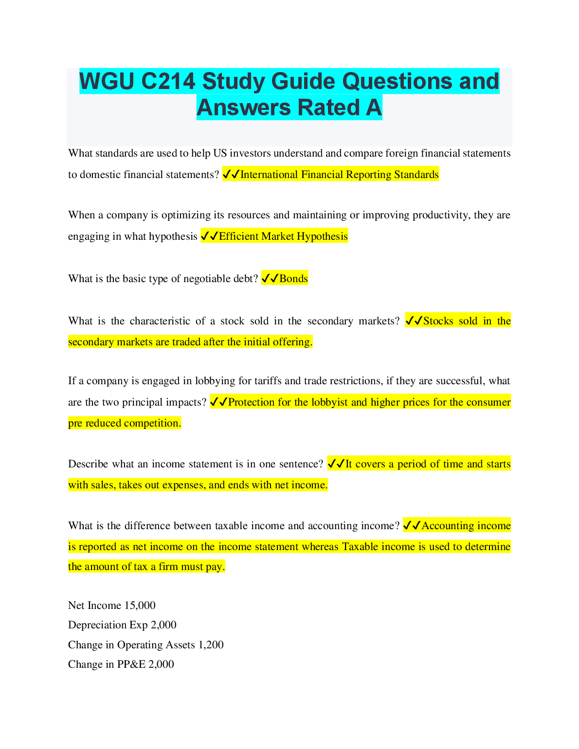 WGU C214 Study Guide Qs and As A+ 2023