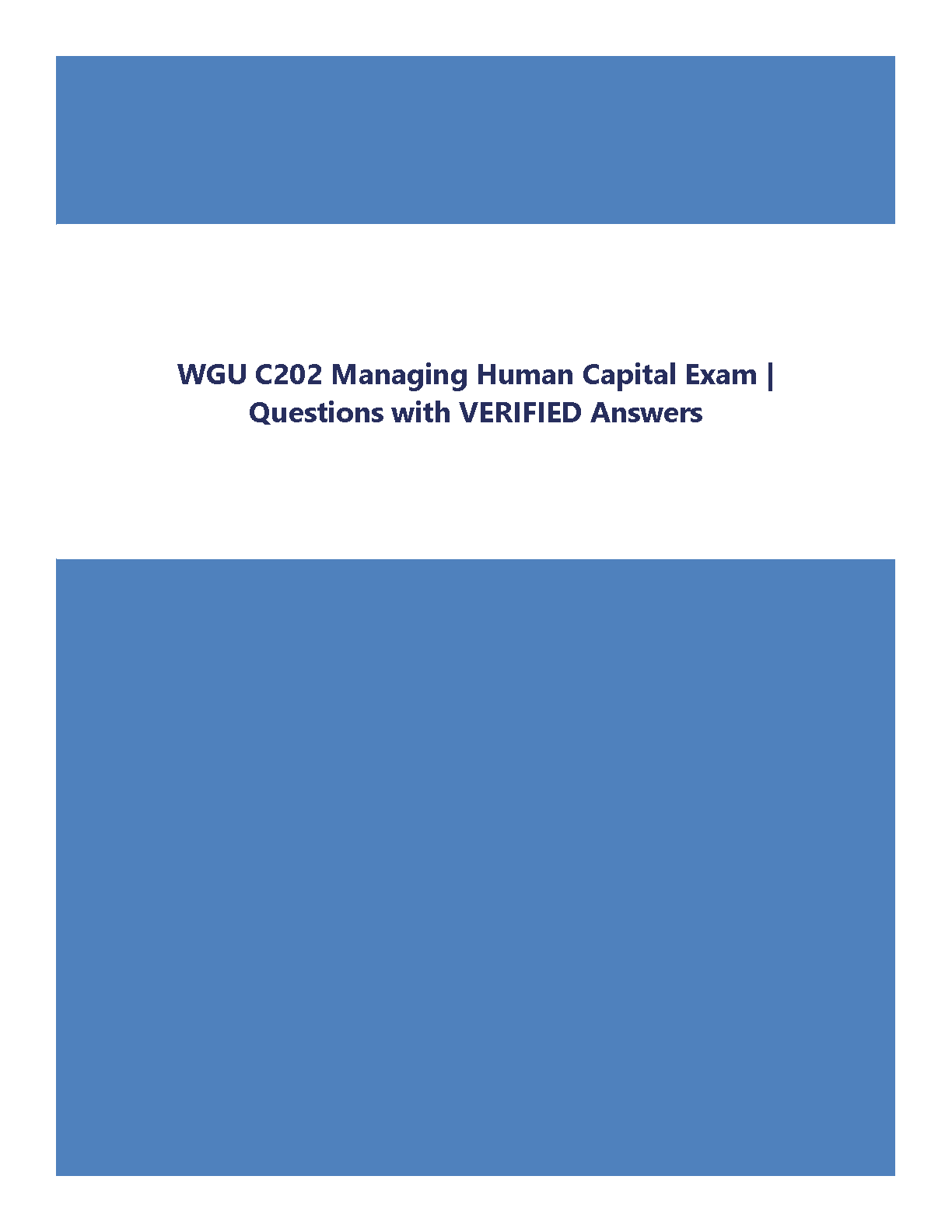 WGU C202 Managing Human Capital Exam Prep Guide