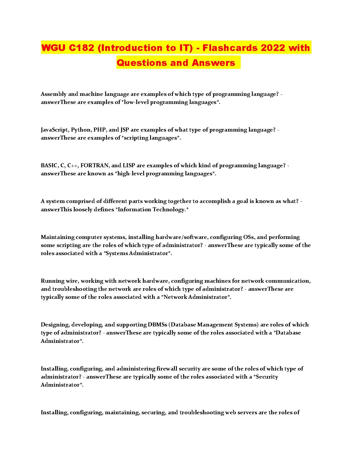 WGU C182 Intro to IT Flashcards Q&A 2023 Revision Aid IMG-1